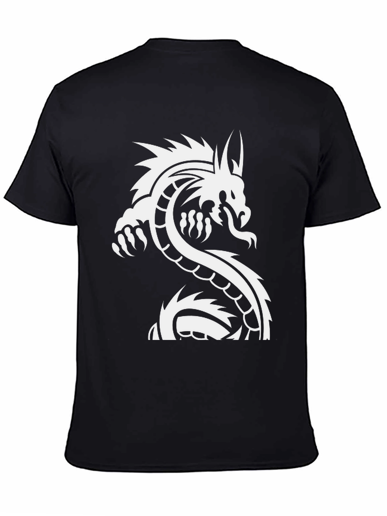 Dragon Graphic Tee - Black Cotton T-Shirt