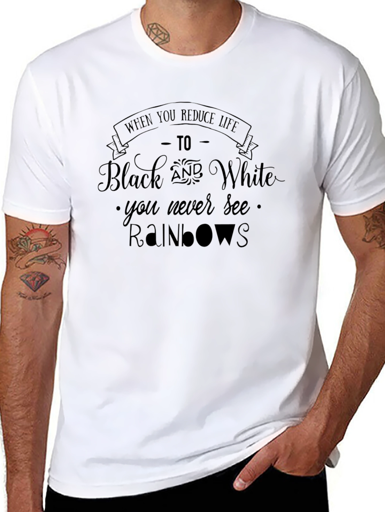 Black Rainbows Graphic T-Shirt
