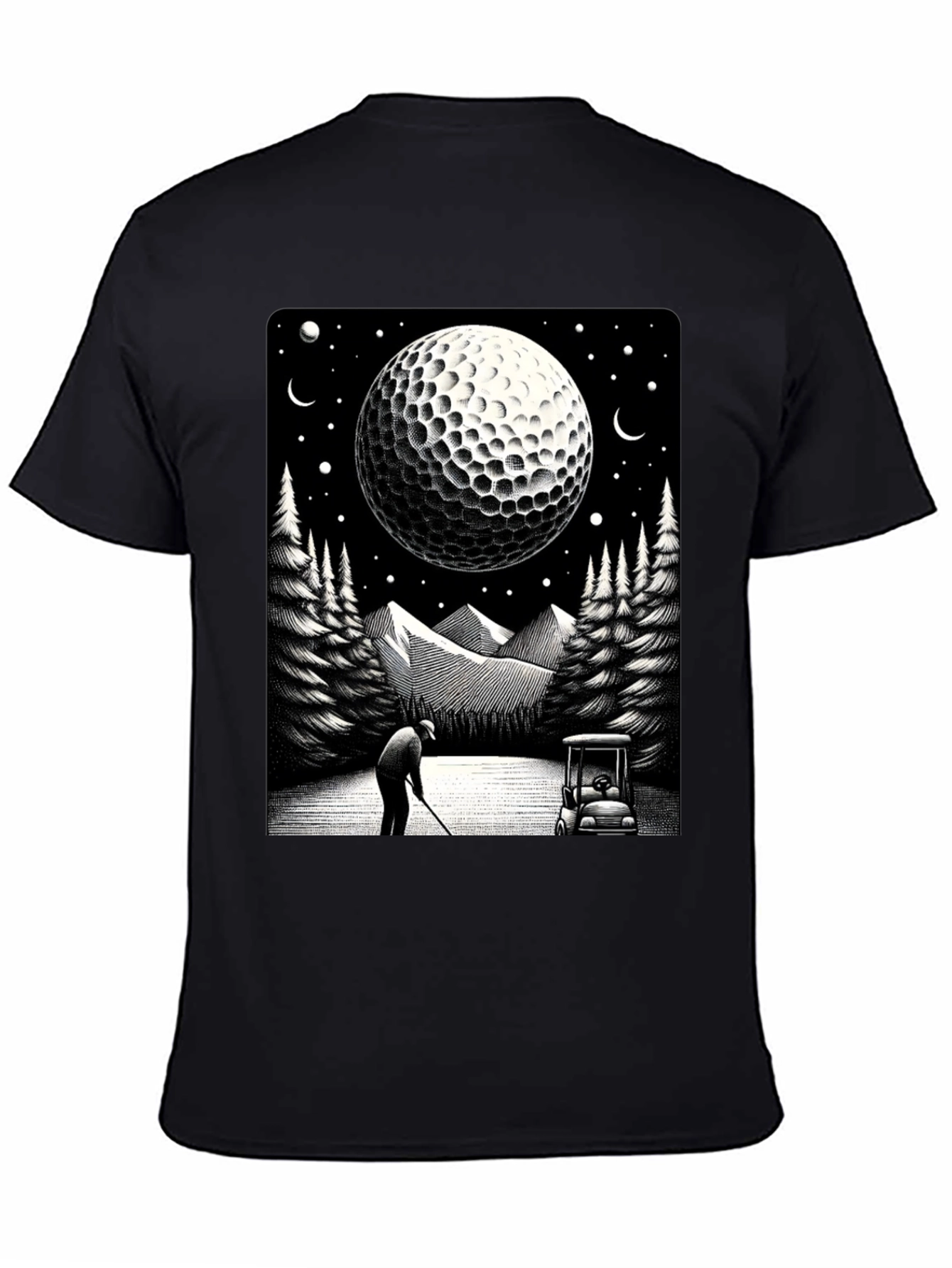 Golf Moon T-Shirt - Unique Graphic Tee