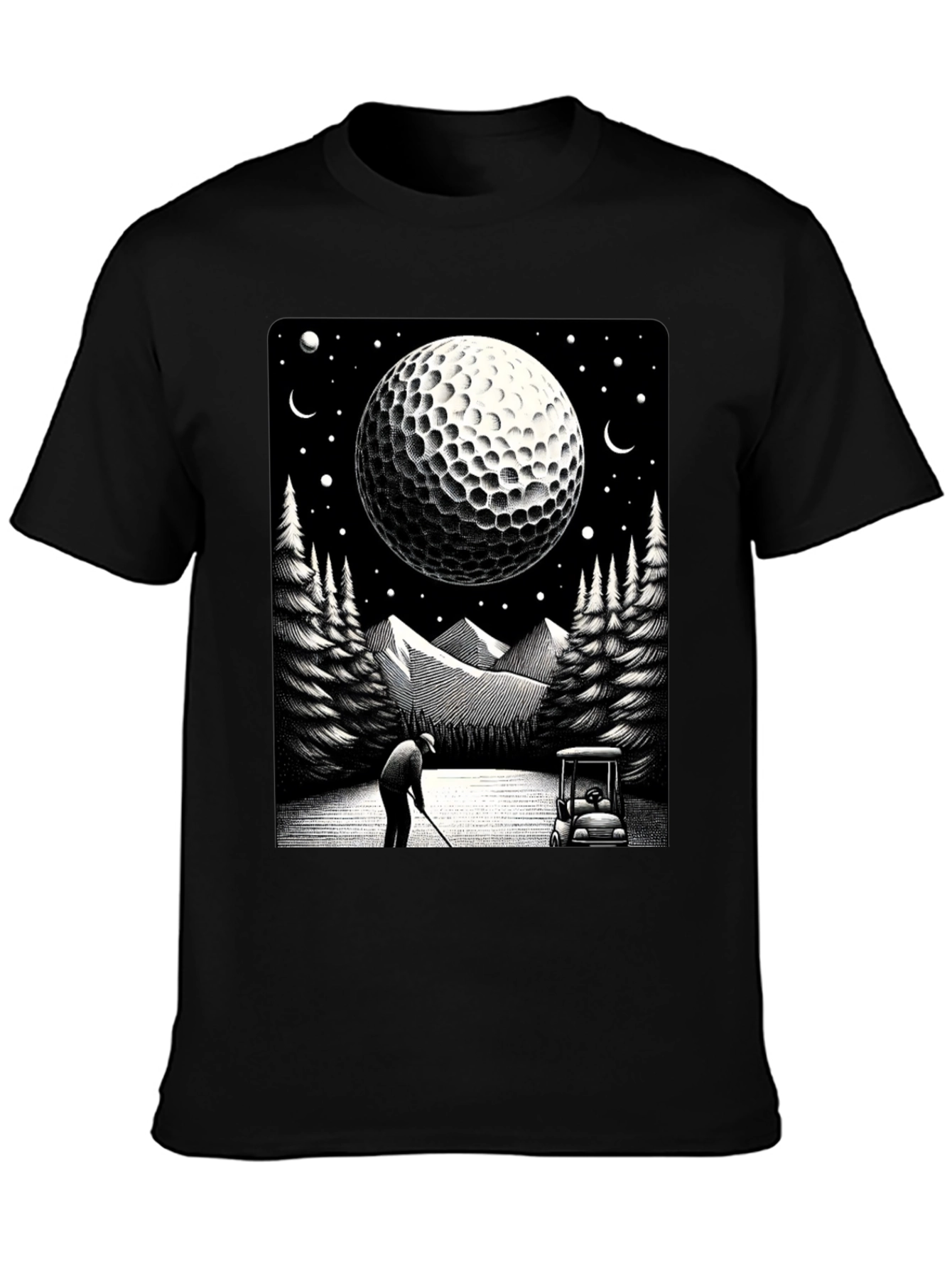 Golf Moon T-Shirt - Unique Graphic Tee
