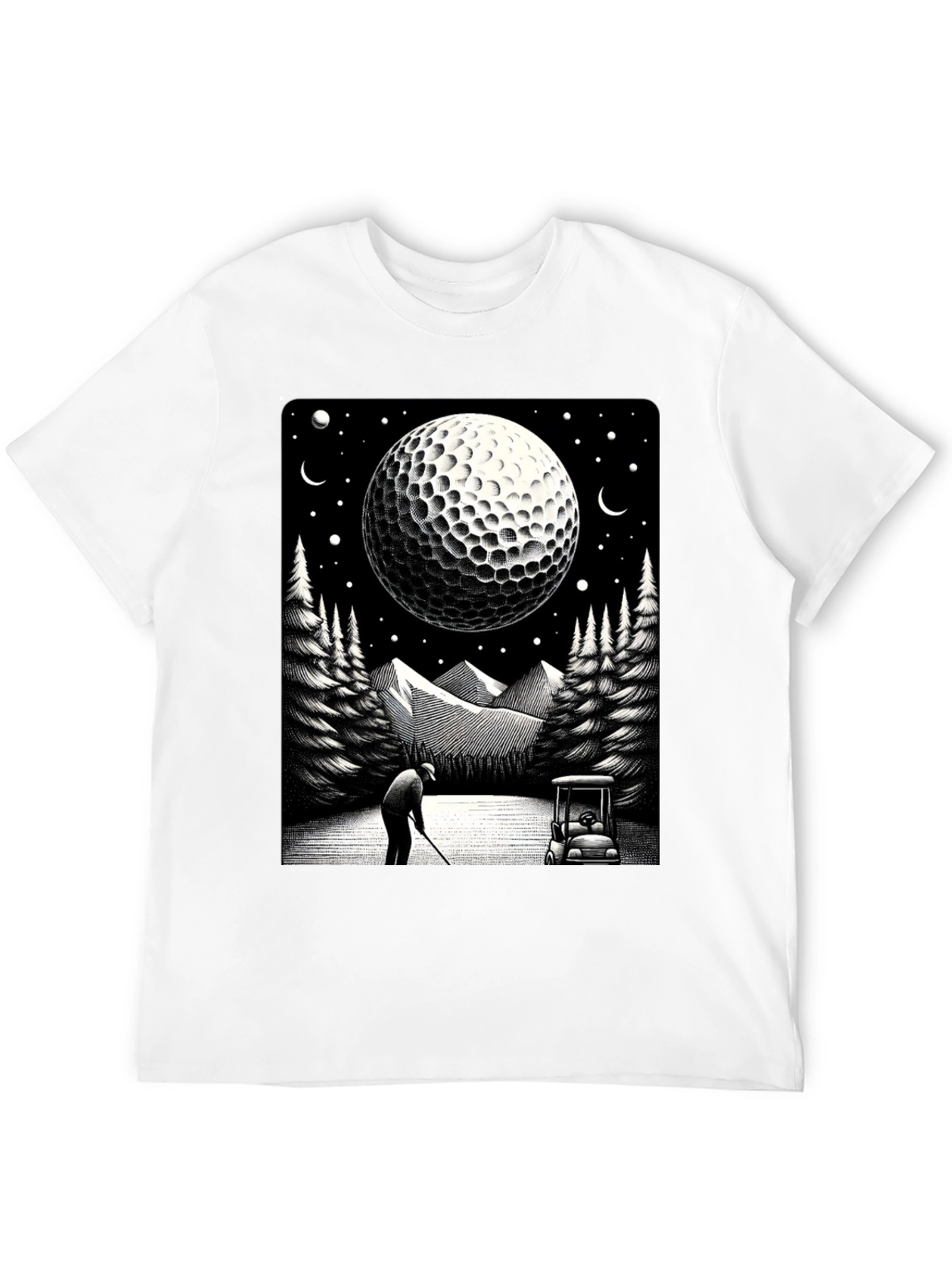 Golf Moon T-Shirt - Unique Graphic Tee