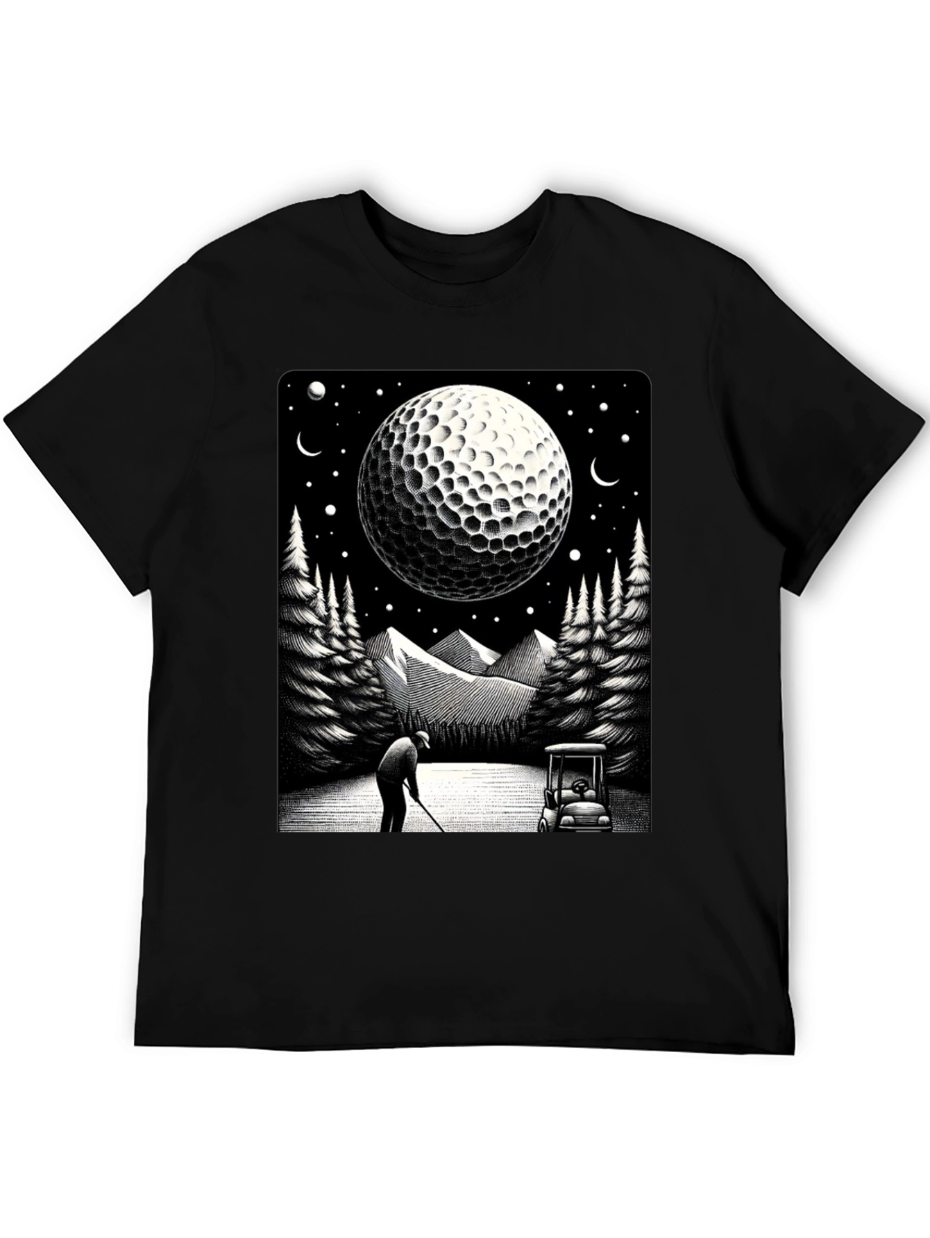Golf Moon T-Shirt - Unique Graphic Tee