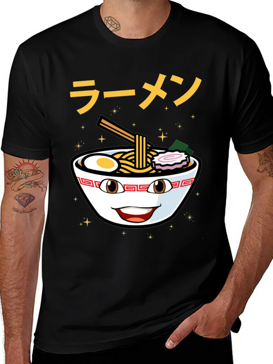 Ramen Bowl Graphic Tee - Novelty Food T-Shirt