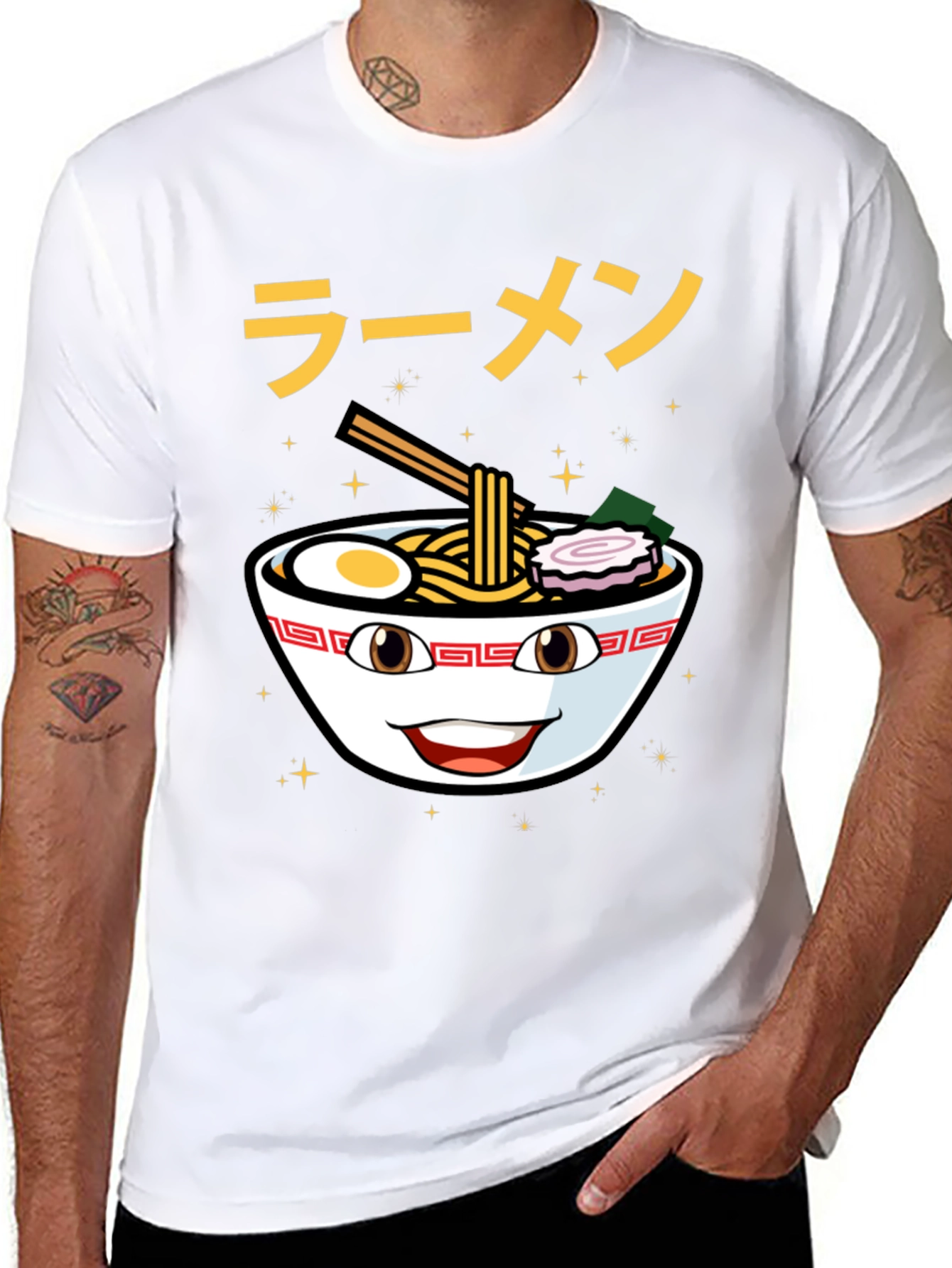 Ramen Bowl Graphic Tee - Novelty Food T-Shirt