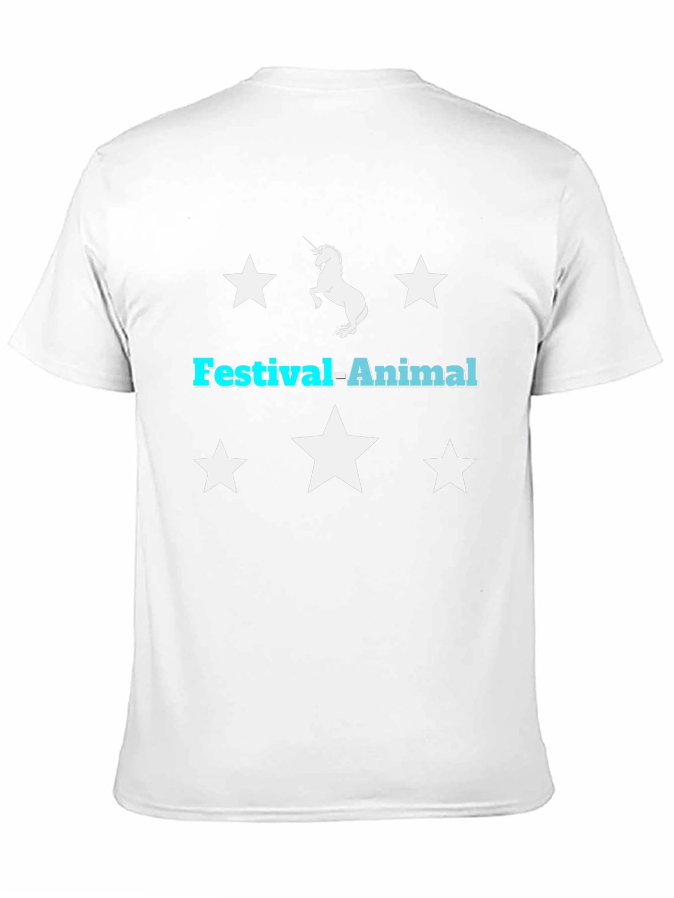Festival-Animal Unicorn Star Graphic Black T-Shirt