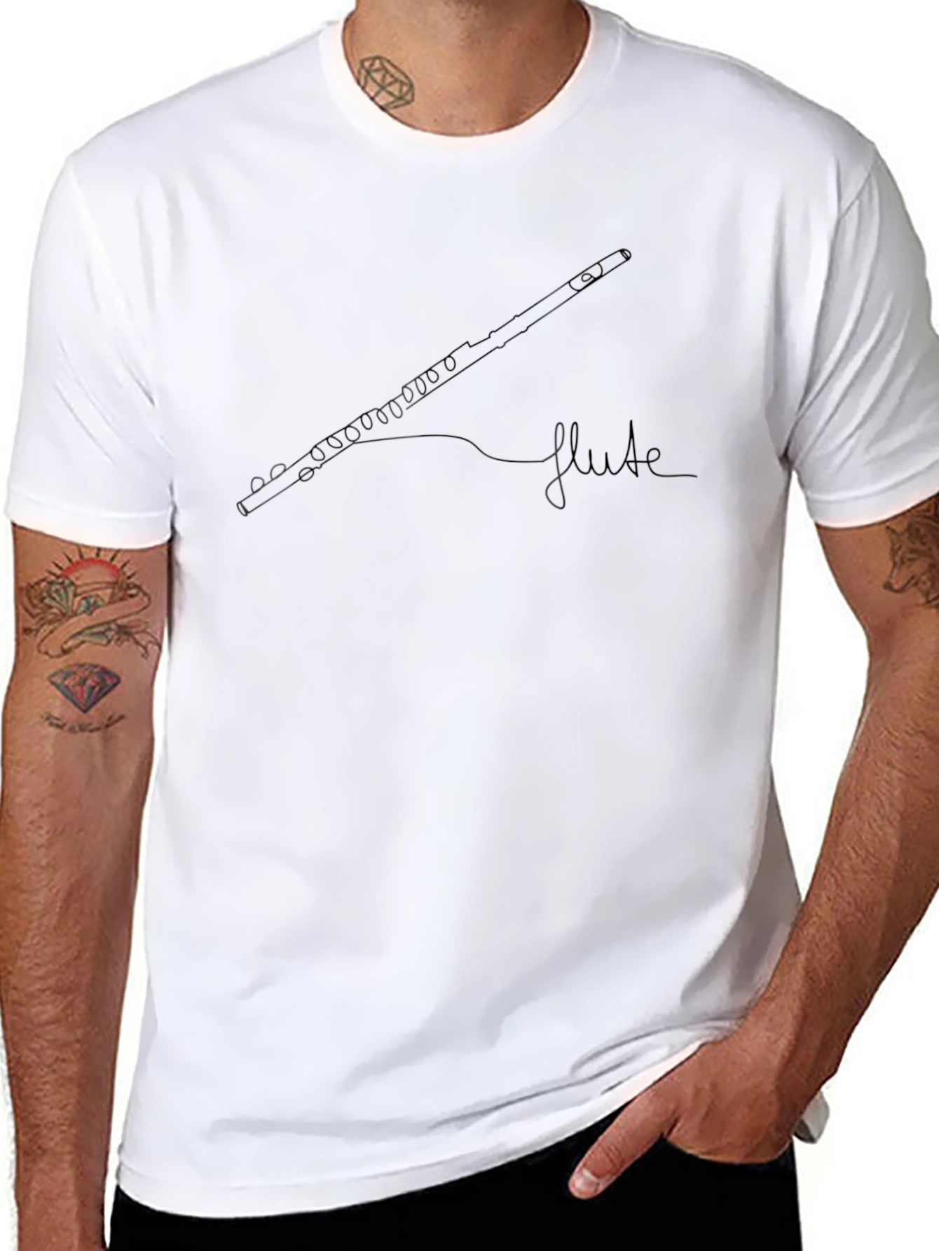 Flute Graphic T-Shirt - Musical Instrument Tee