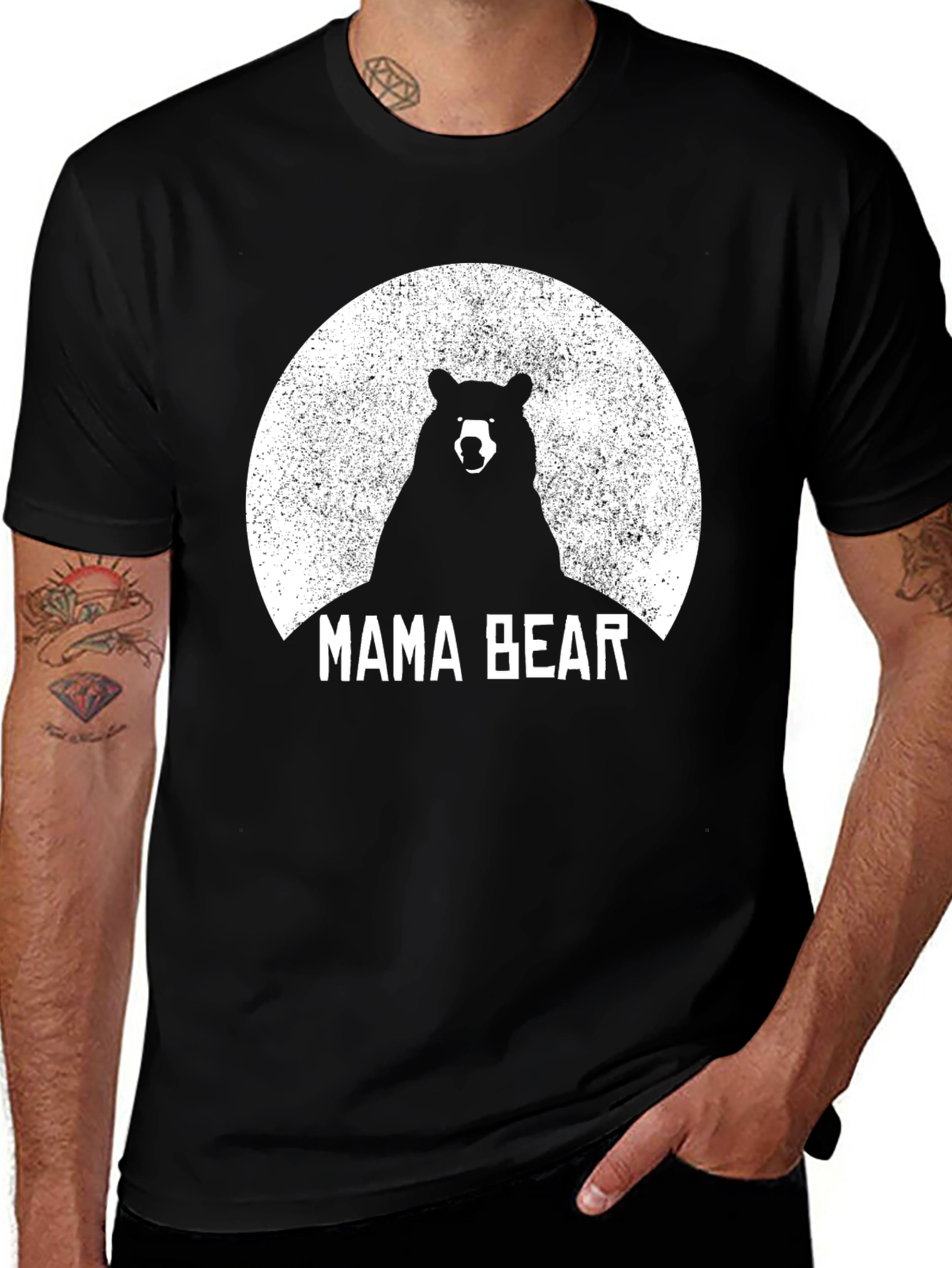 Mama Bear Graphic T-Shirt - Black