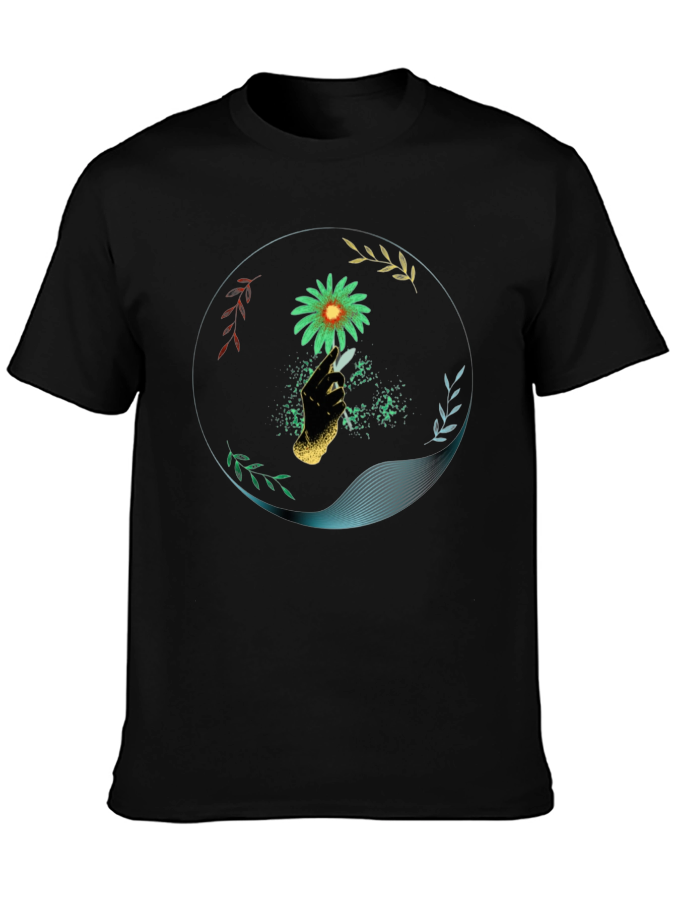 Floral Hand Graphic T-Shirt - Modern Design