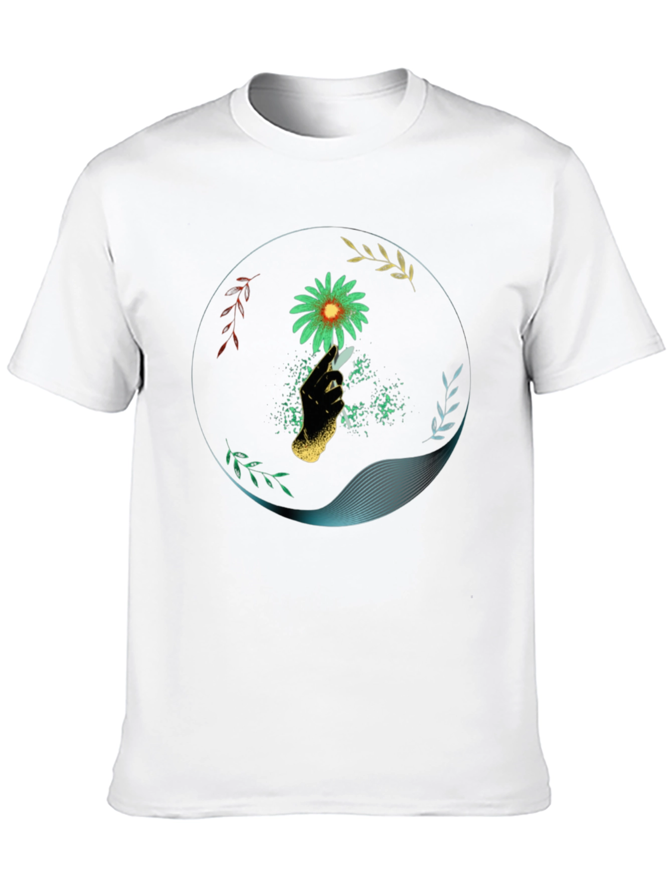 Floral Hand Graphic T-Shirt - Modern Design