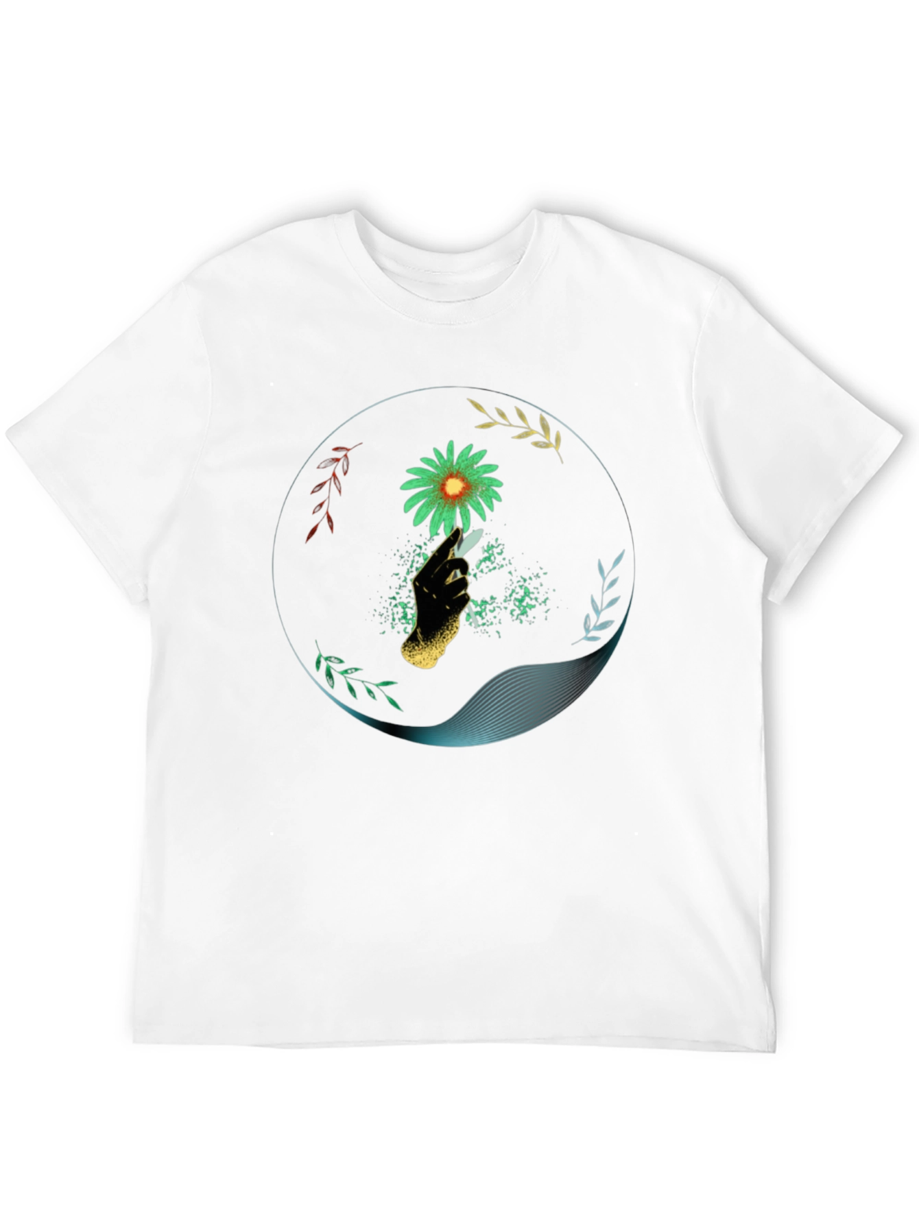 Floral Hand Graphic T-Shirt - Modern Design