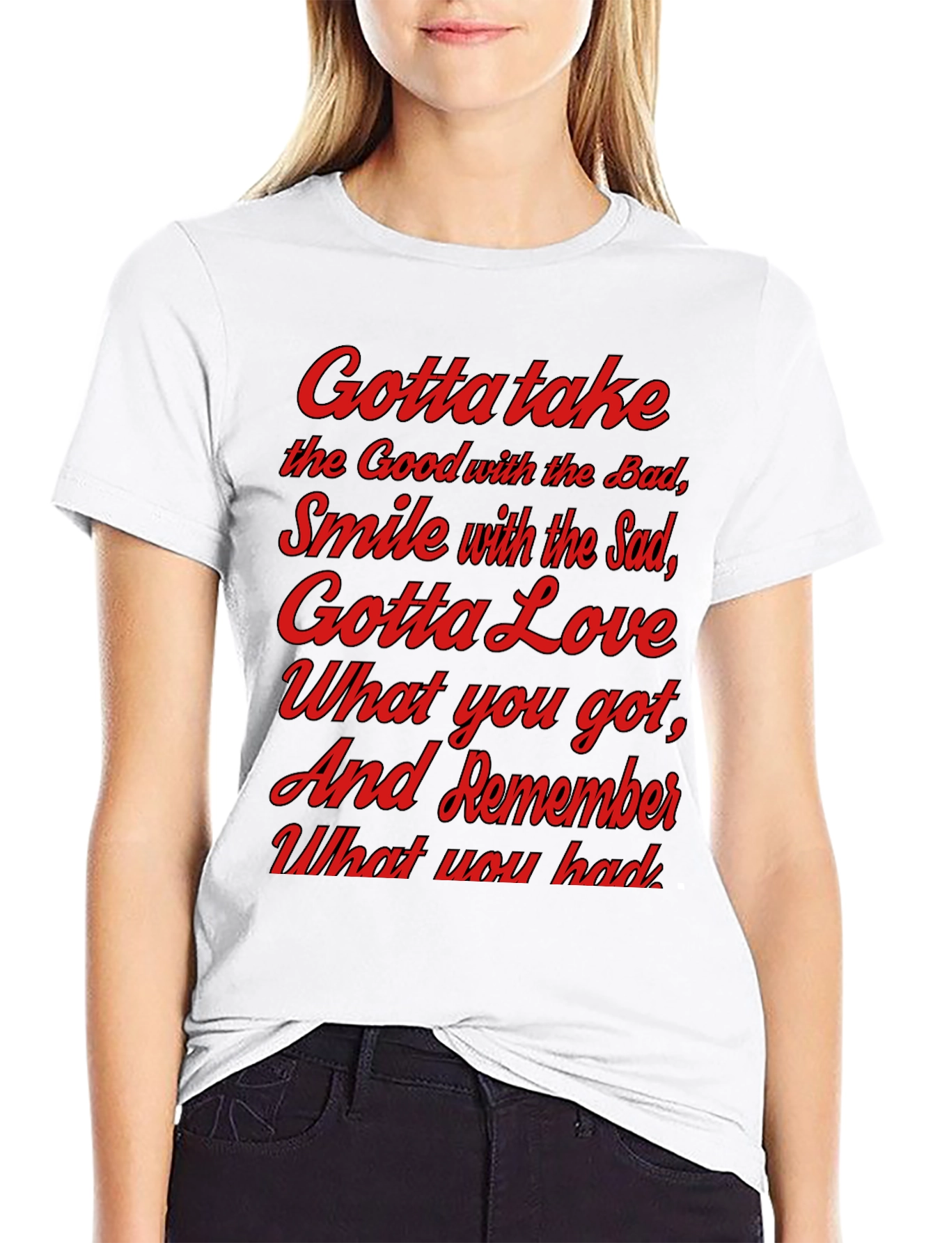 Inspirational Phrase Graphic Tee - Black