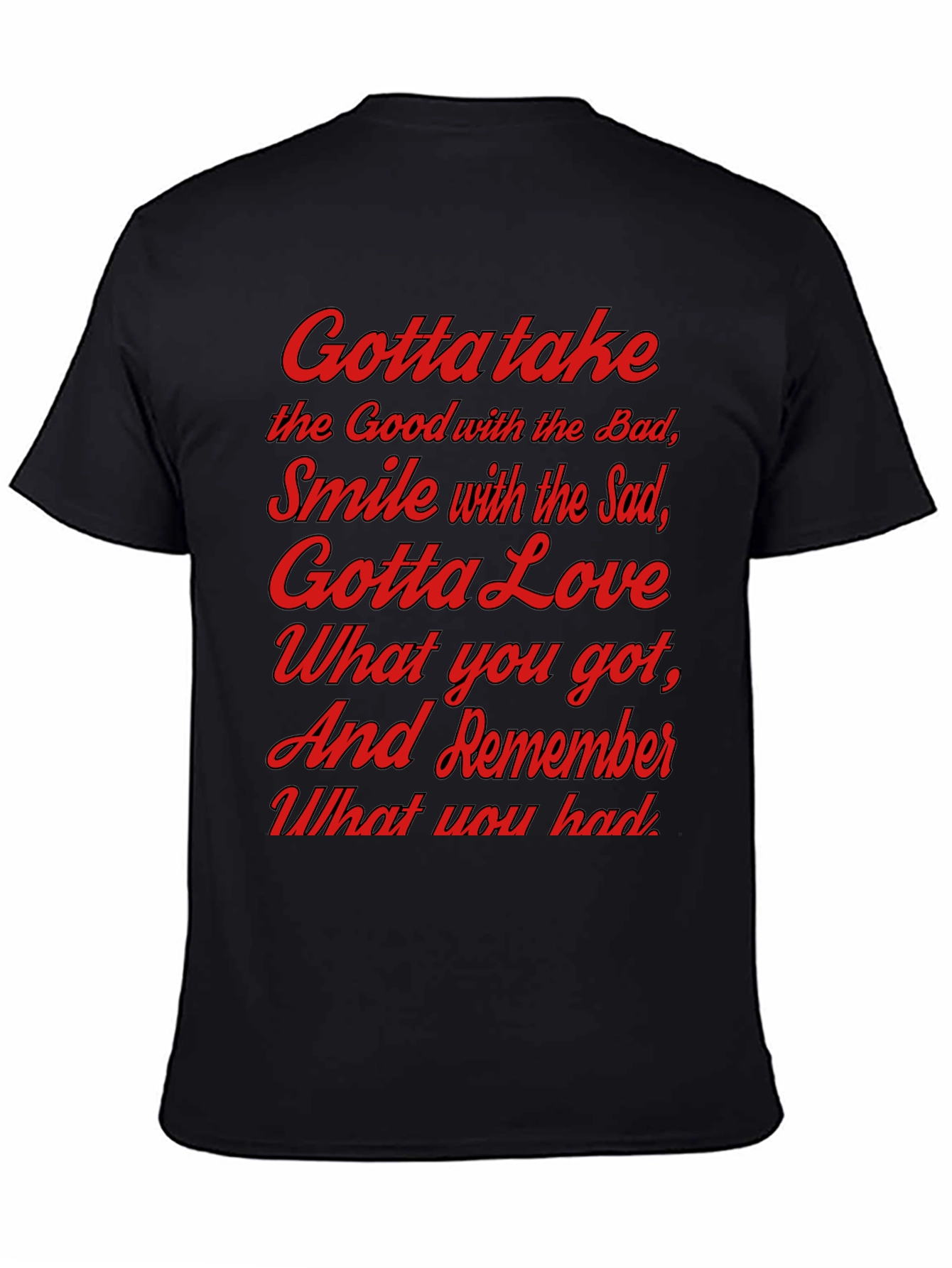Inspirational Phrase Graphic Tee - Black