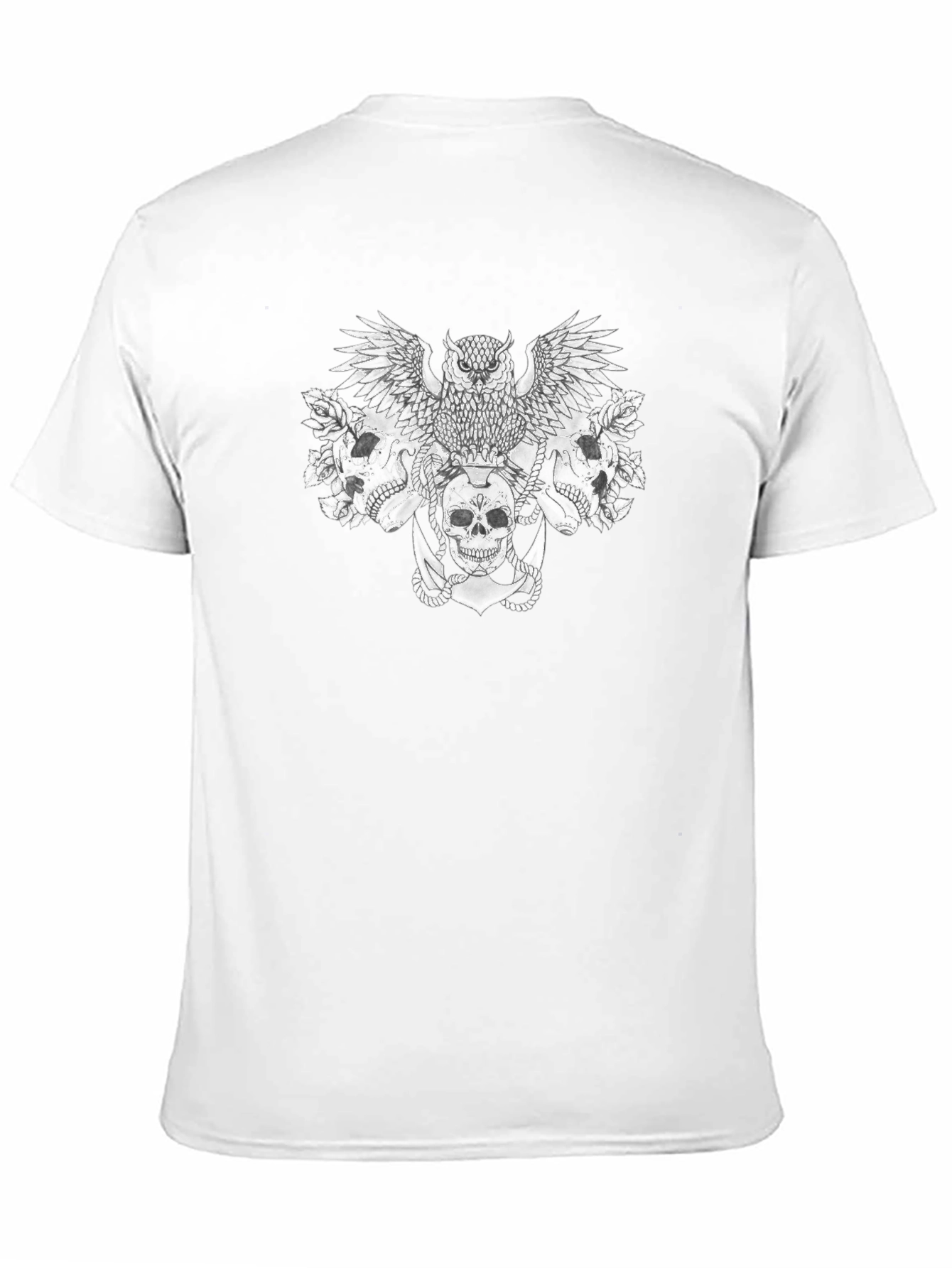 Skull & Owl Graphic Black Tee