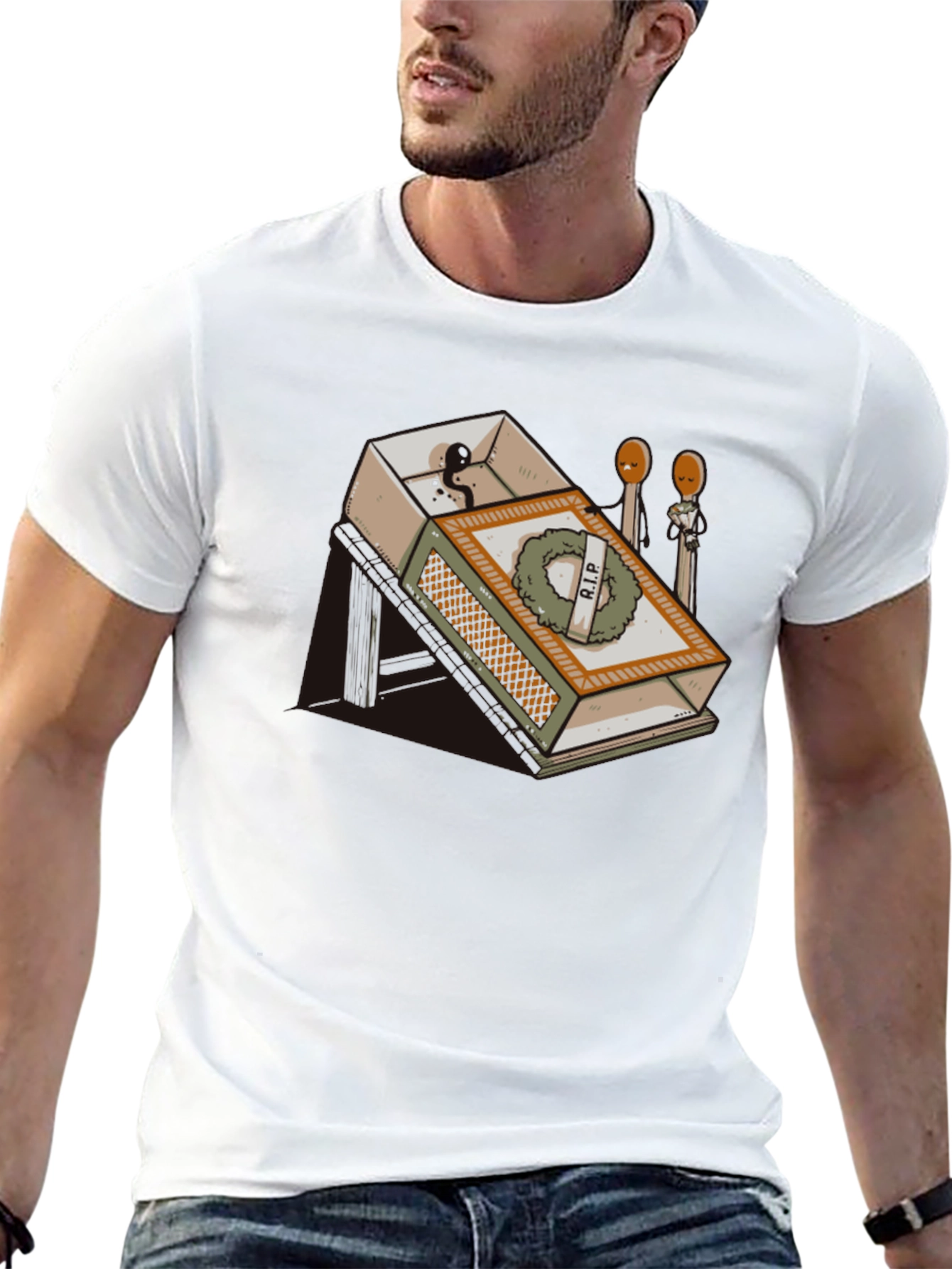 RIP Matchbox Graphic Tee - Humorous Design