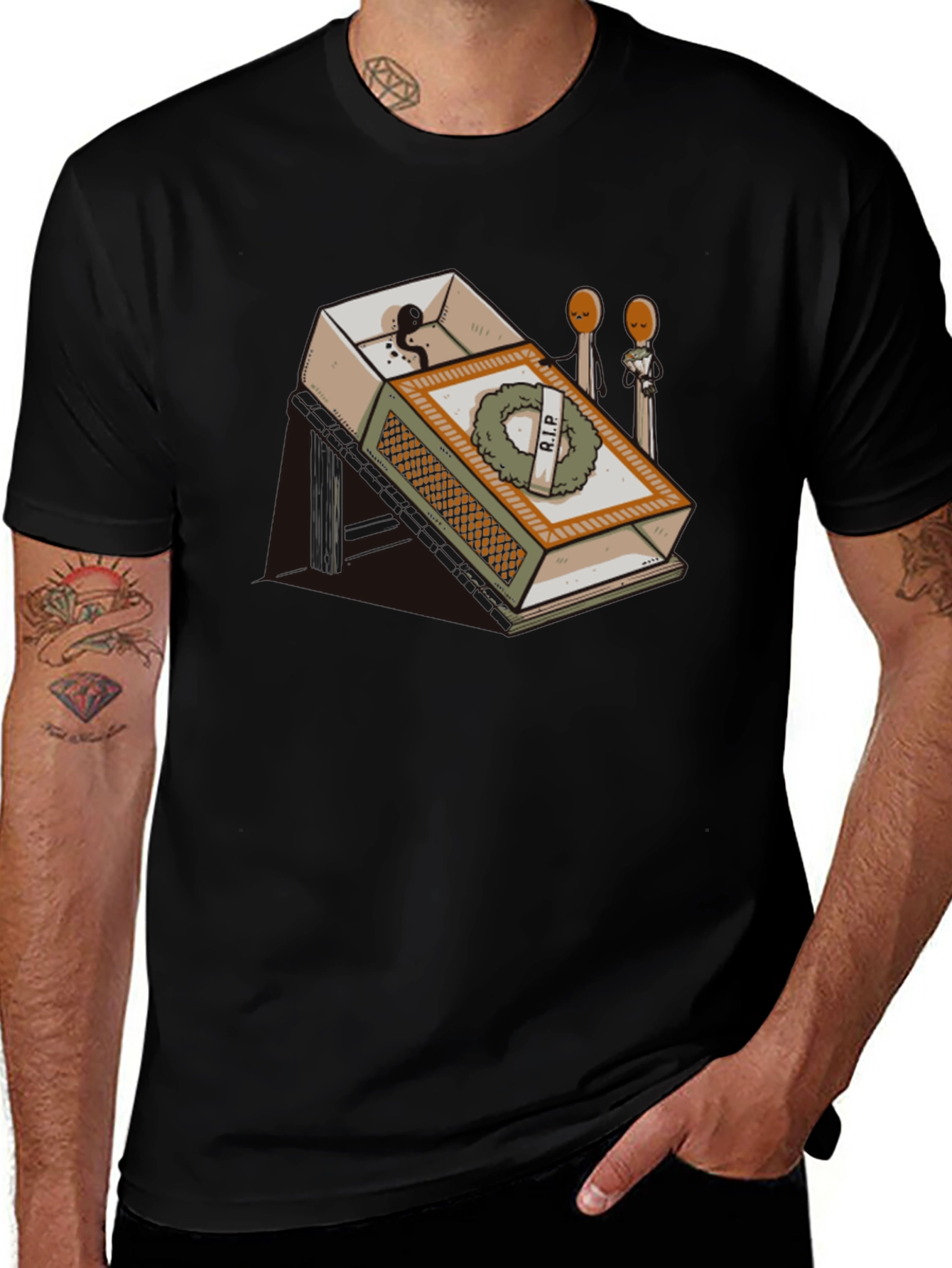 RIP Matchbox Graphic Tee - Humorous Design