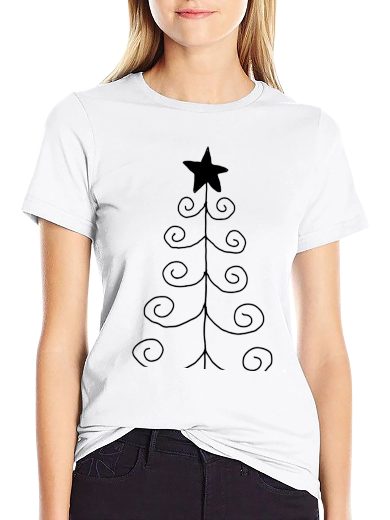 Christmas Tree Graphic Tee - Black