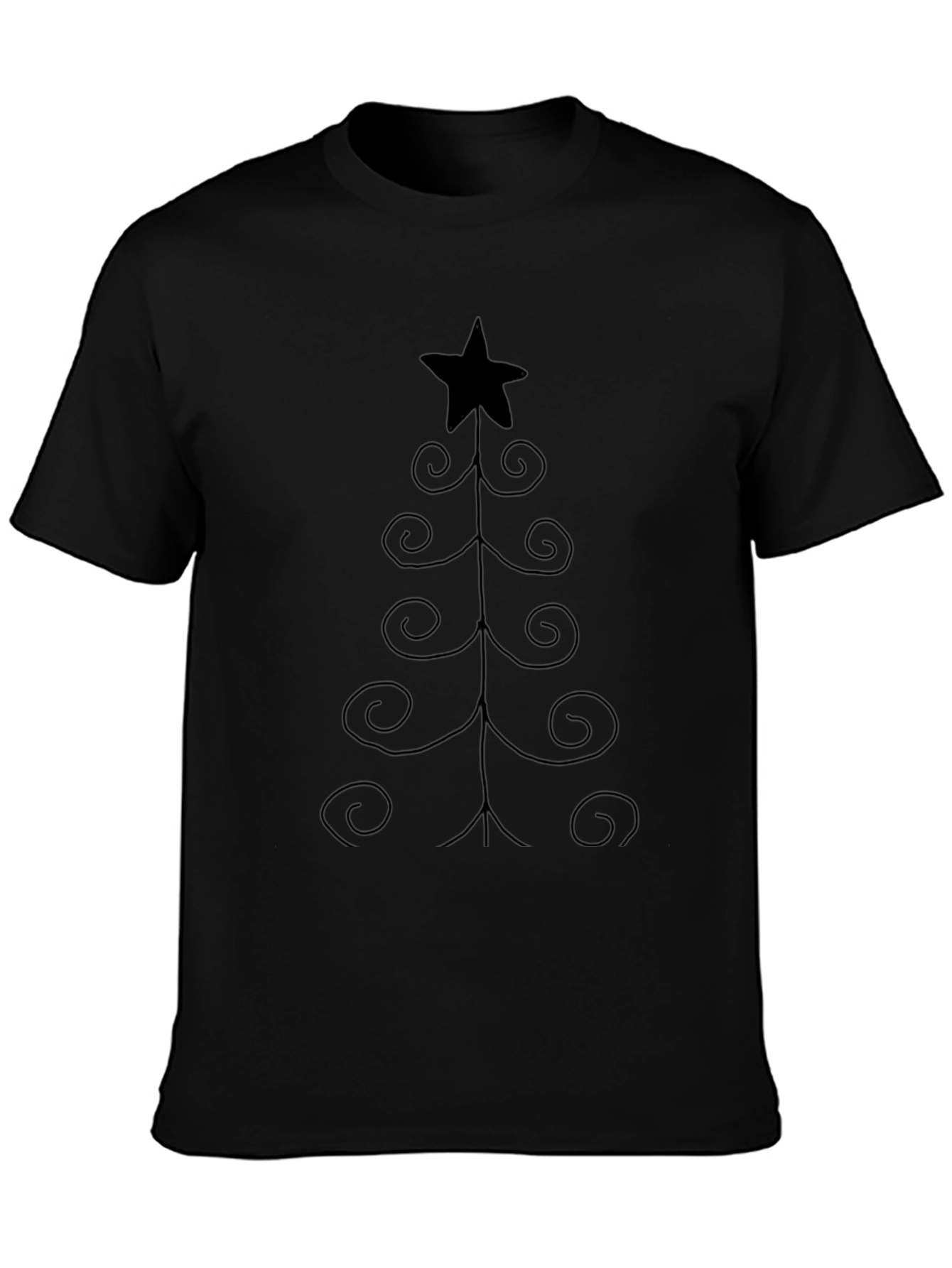 Christmas Tree Graphic Tee - Black