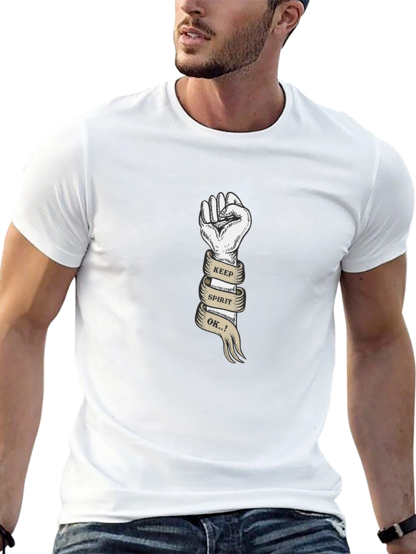 Keep Spirit OK Tee - Empowering Graphic T-Shirt