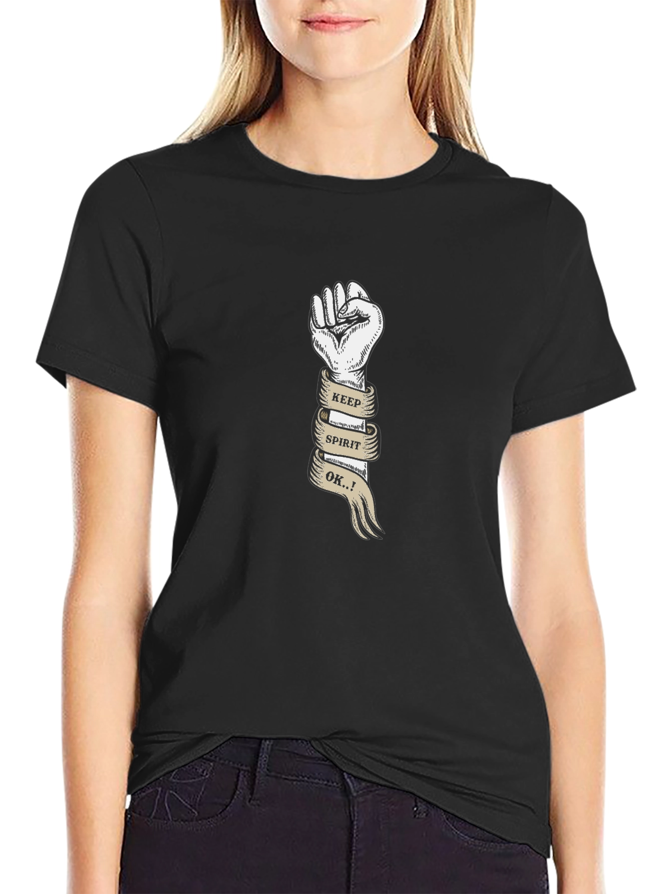 Keep Spirit OK Tee - Empowering Graphic T-Shirt