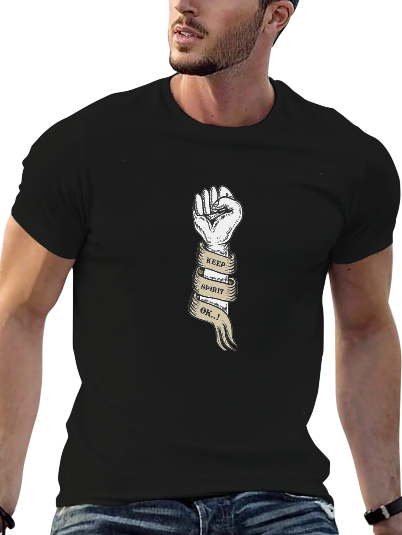 Keep Spirit OK Tee - Empowering Graphic T-Shirt