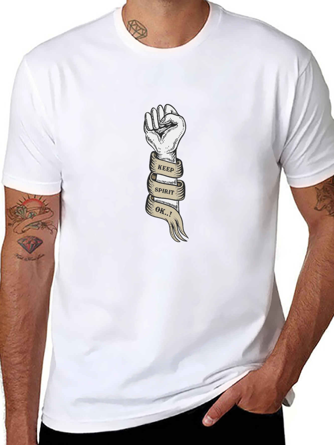 Keep Spirit OK Tee - Empowering Graphic T-Shirt