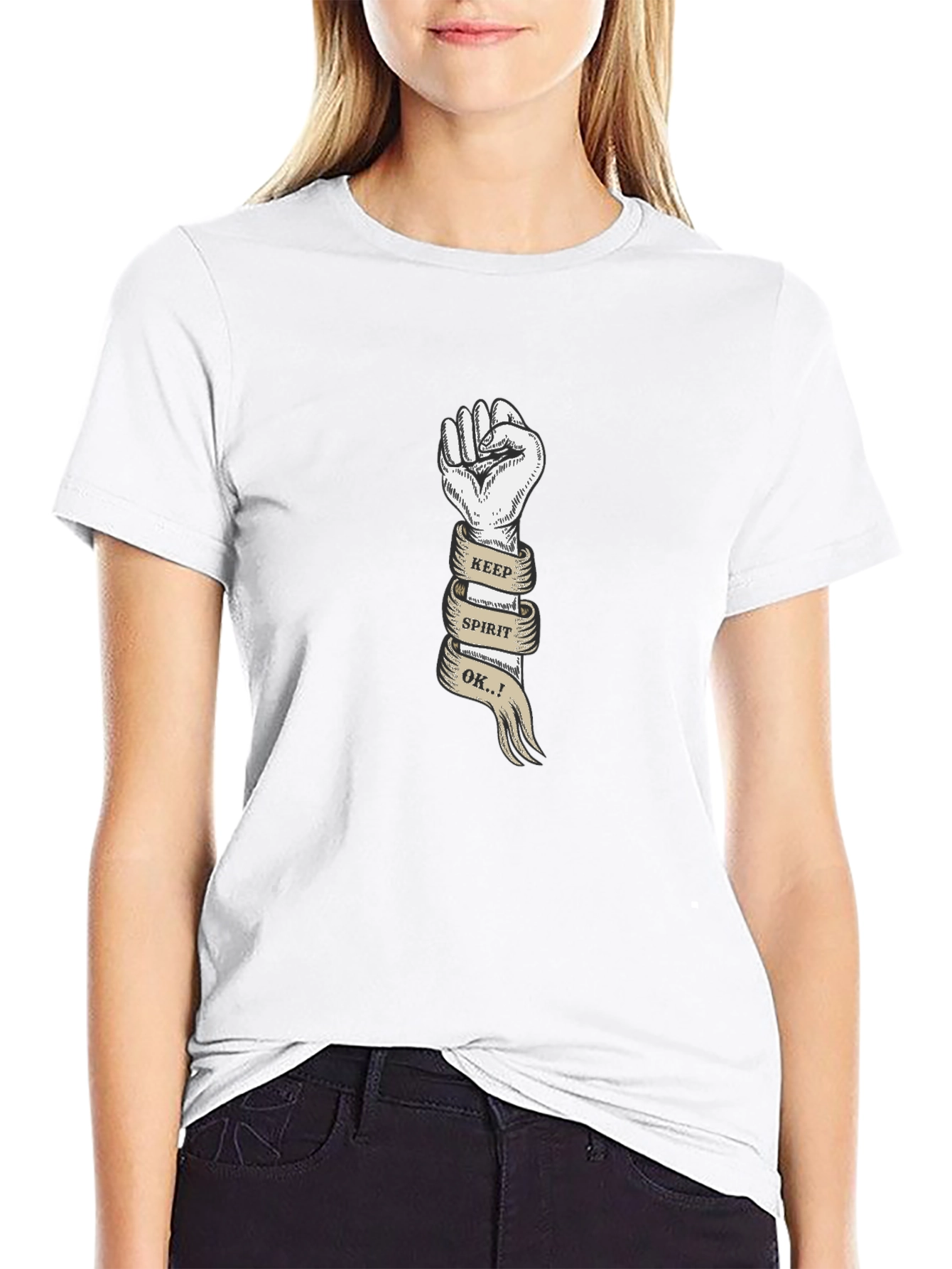 Keep Spirit OK Tee - Empowering Graphic T-Shirt