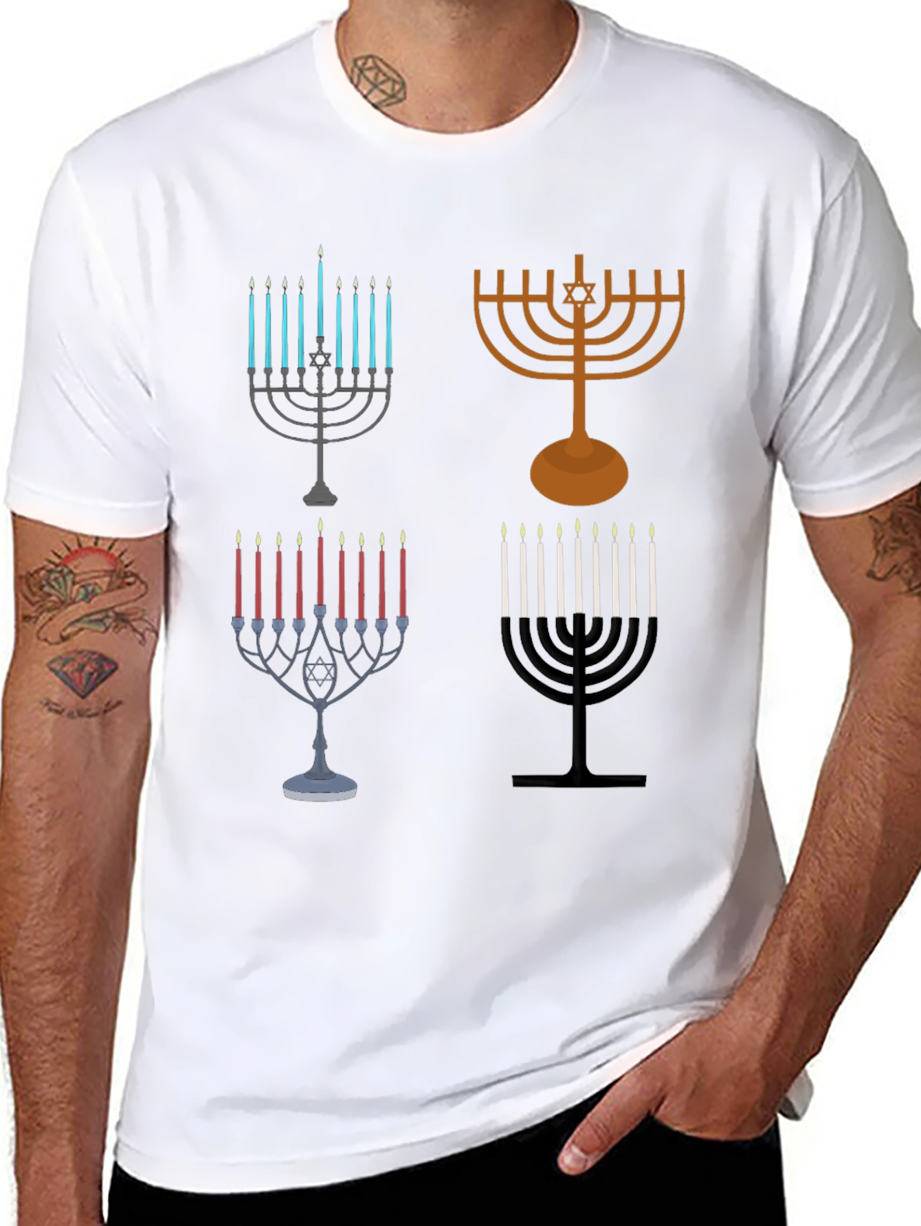 Hanukkah Menorah Graphic Tee