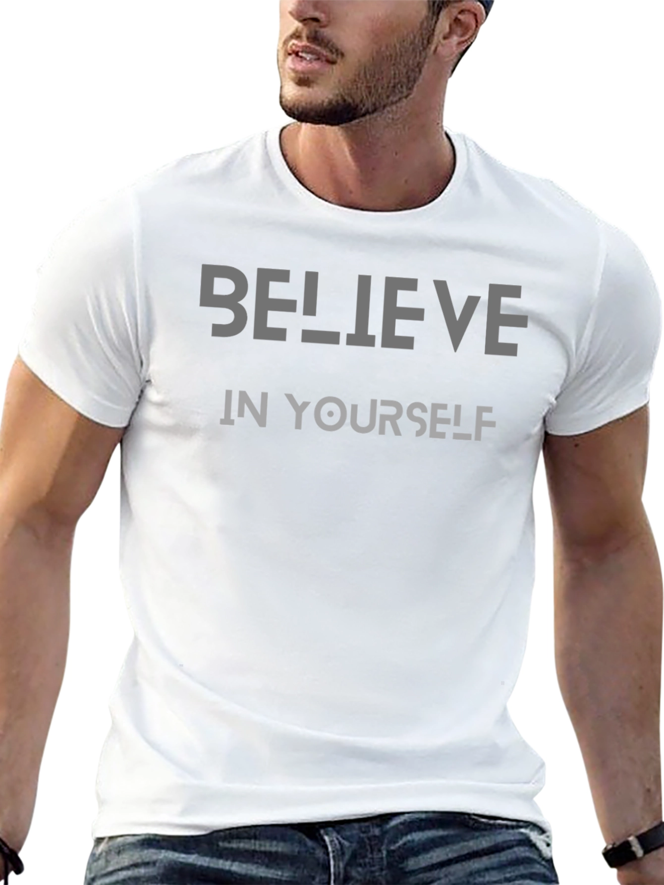 Believe In Yourself Graphic Tee - Motivational Black T-Shirt