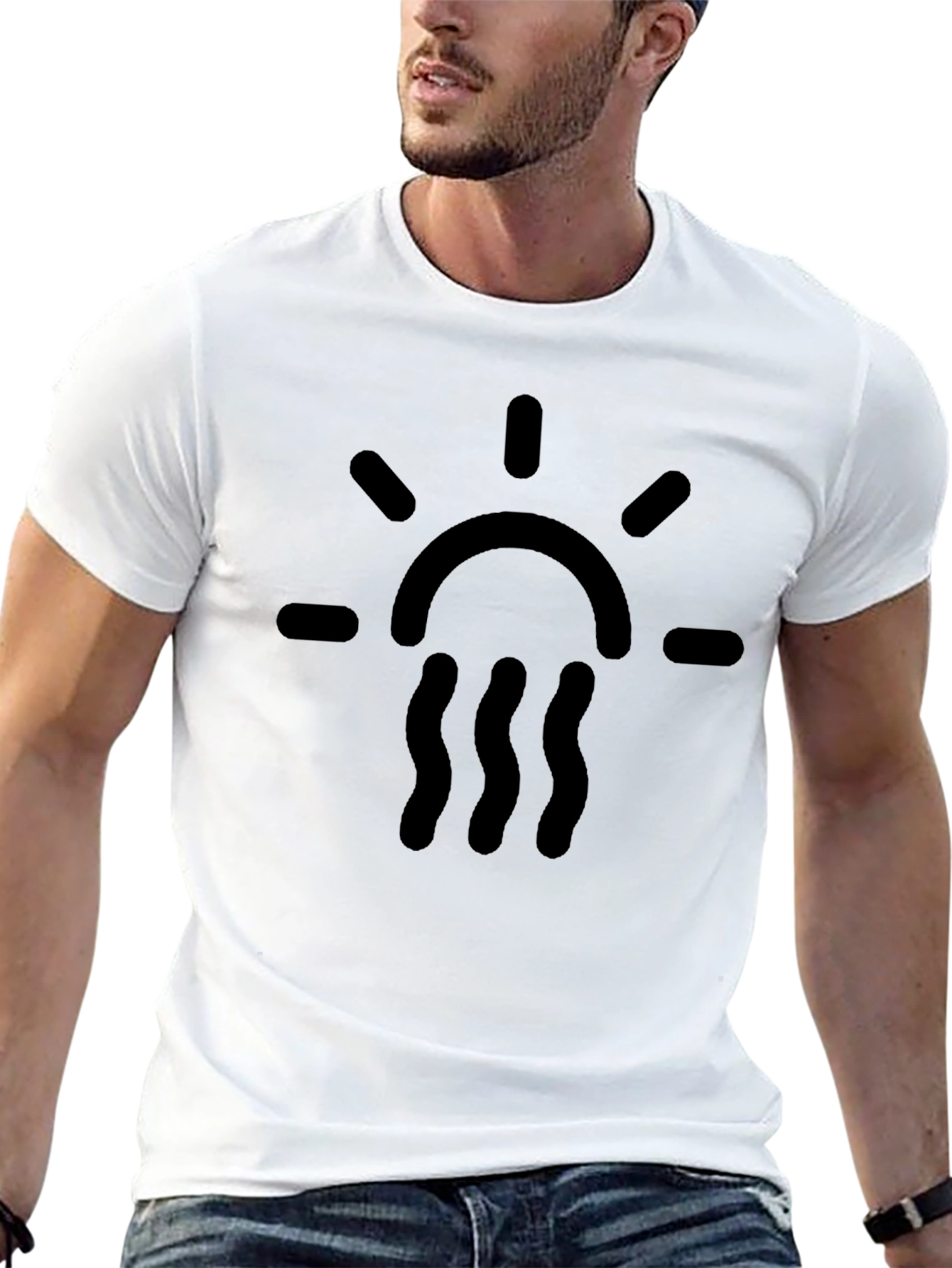 Black Graphic Tee - Sun & Waves