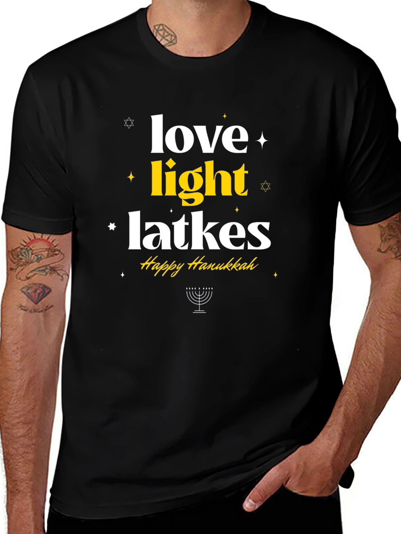 Love Light Latkes Happy Hanukkah T-Shirt