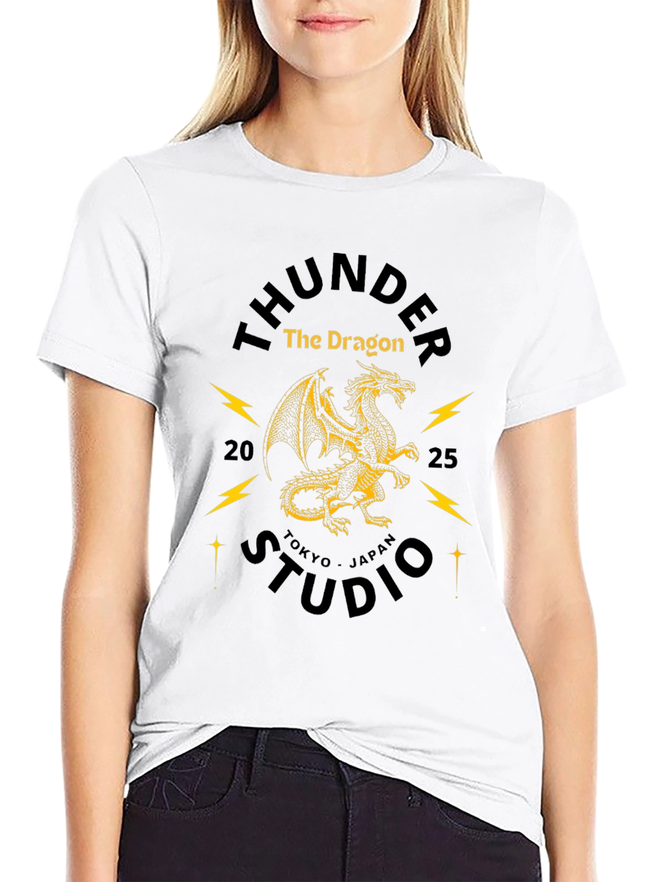 Thunder Dragon Studio Black Graphic Tee