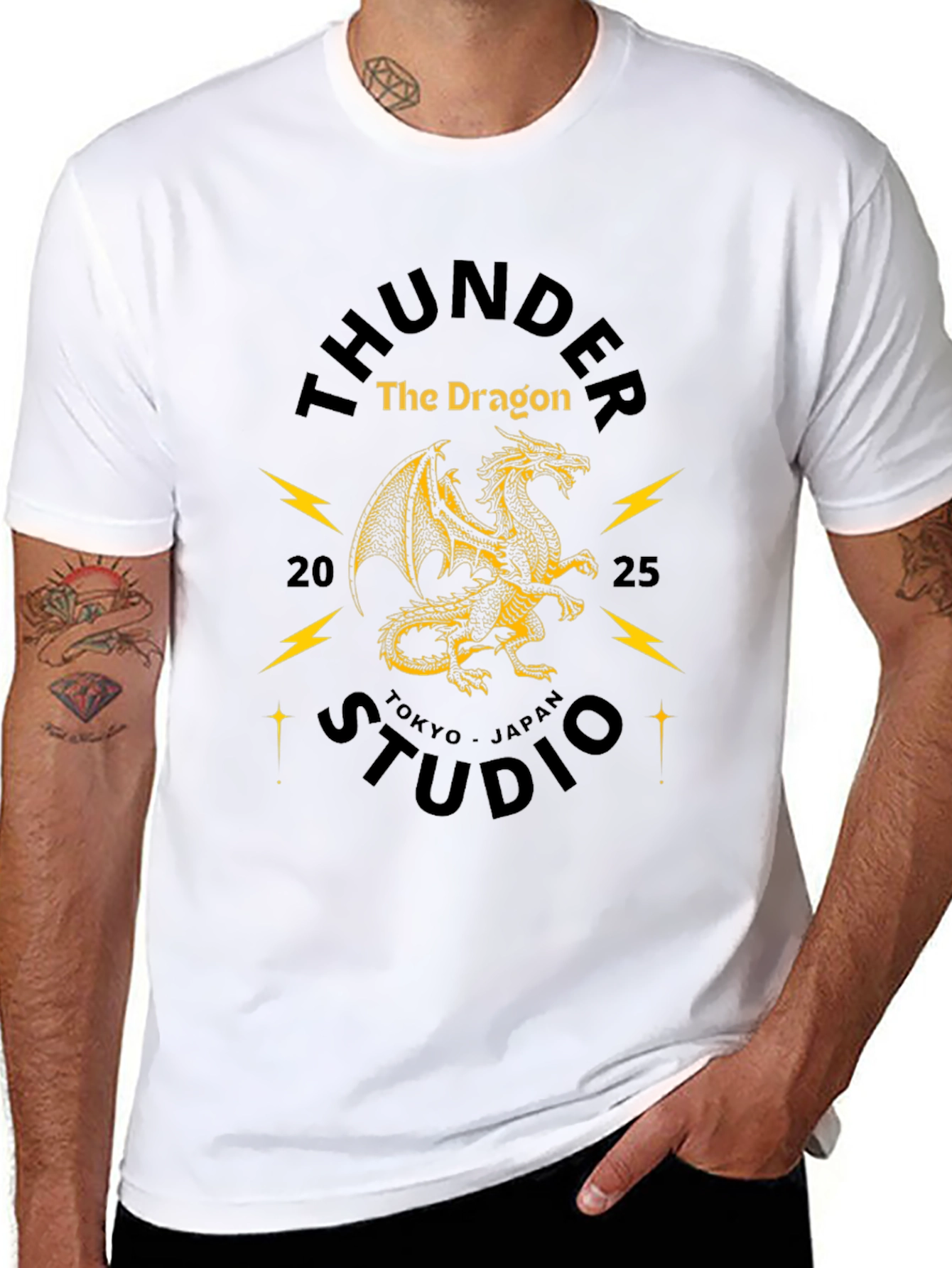 Thunder Dragon Studio Black Graphic Tee