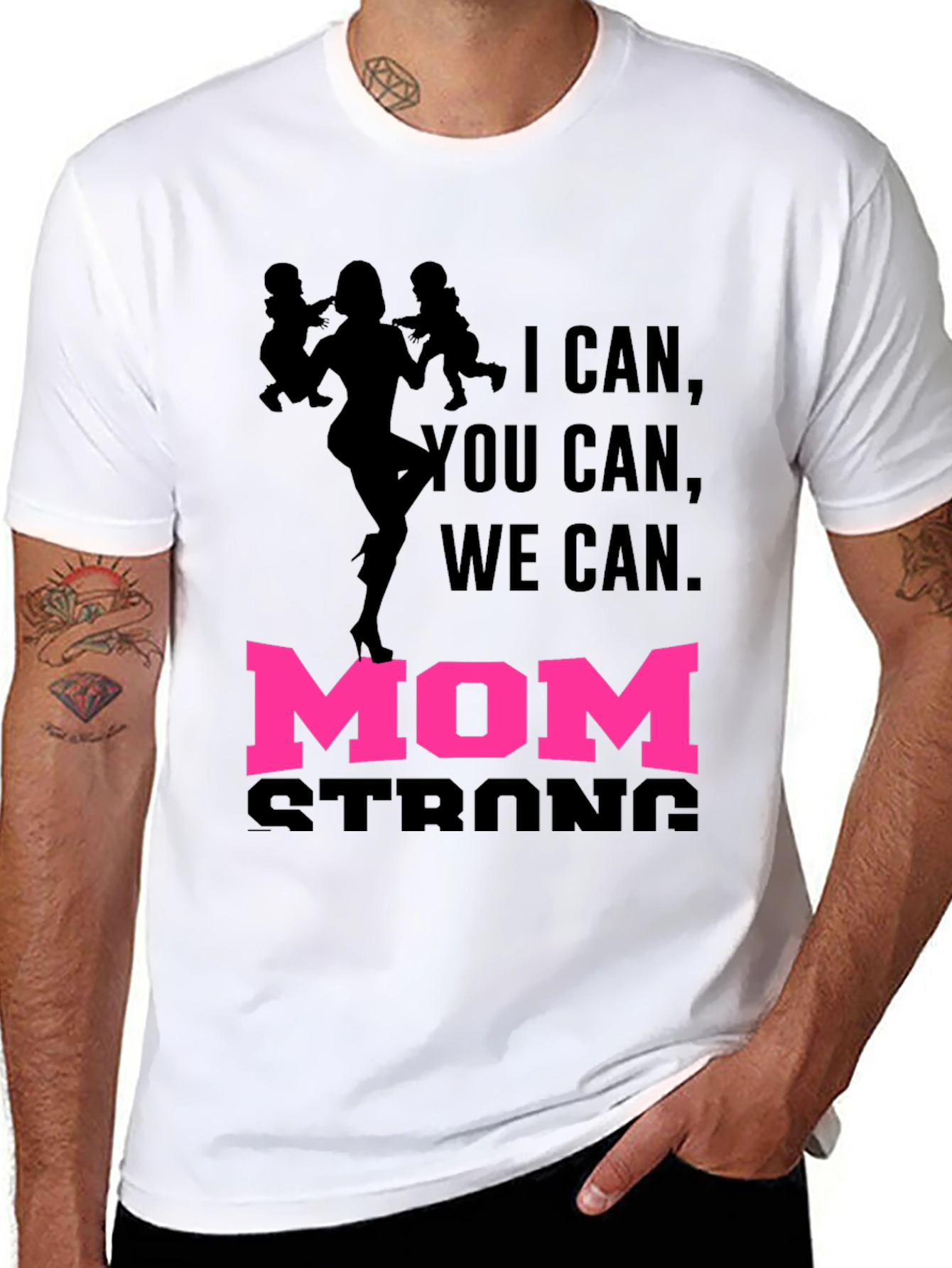 Mom Strong Graphic Tee - Black Unisex T-Shirt