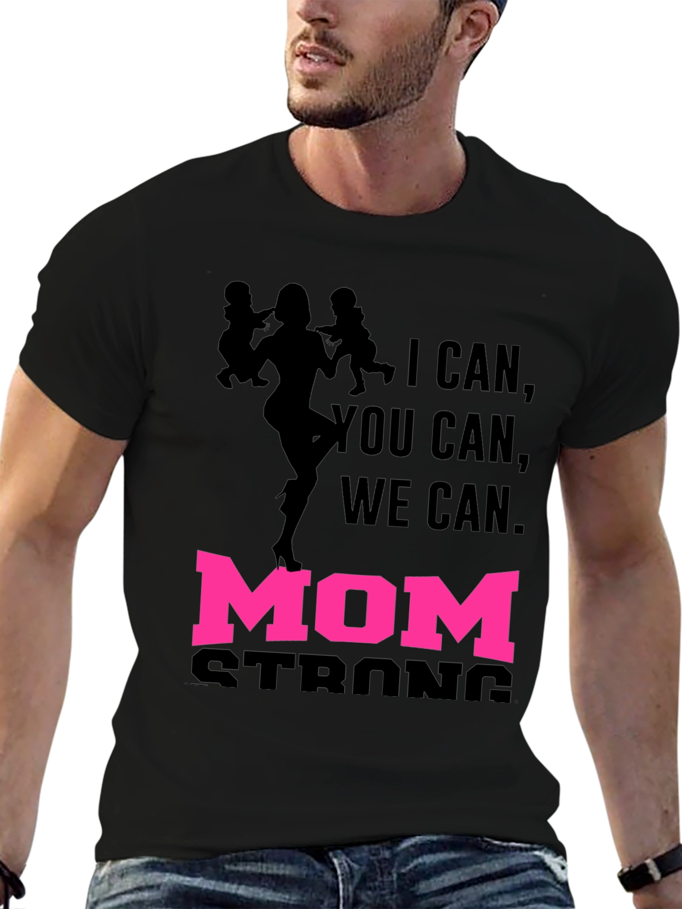 Mom Strong Graphic Tee - Black Unisex T-Shirt