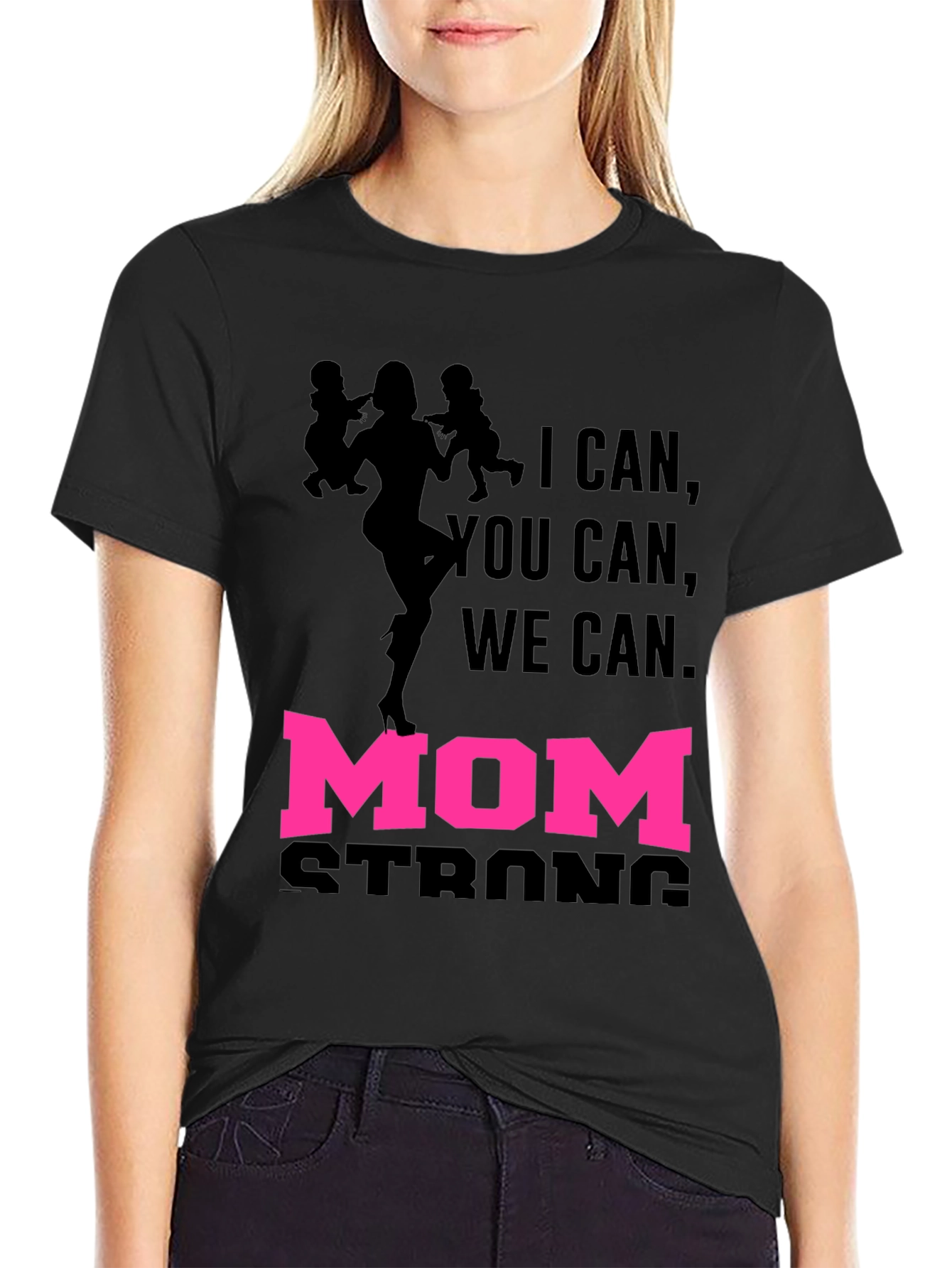 Mom Strong Graphic Tee - Black Unisex T-Shirt