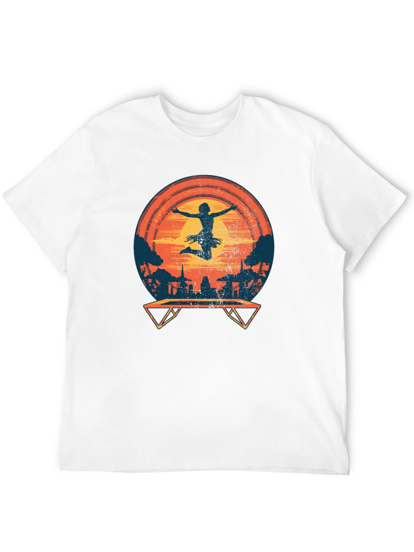 Silhouette Trampoline Sunset Graphic Tee