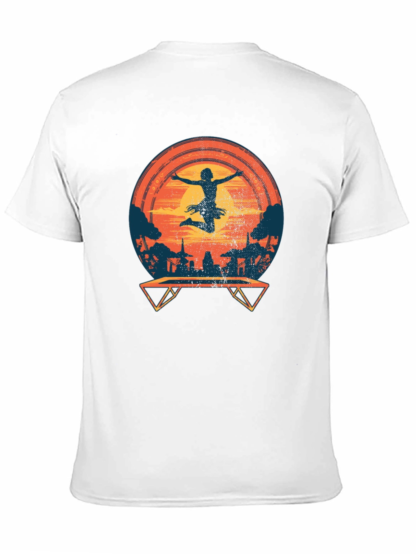 Silhouette Trampoline Sunset Graphic Tee