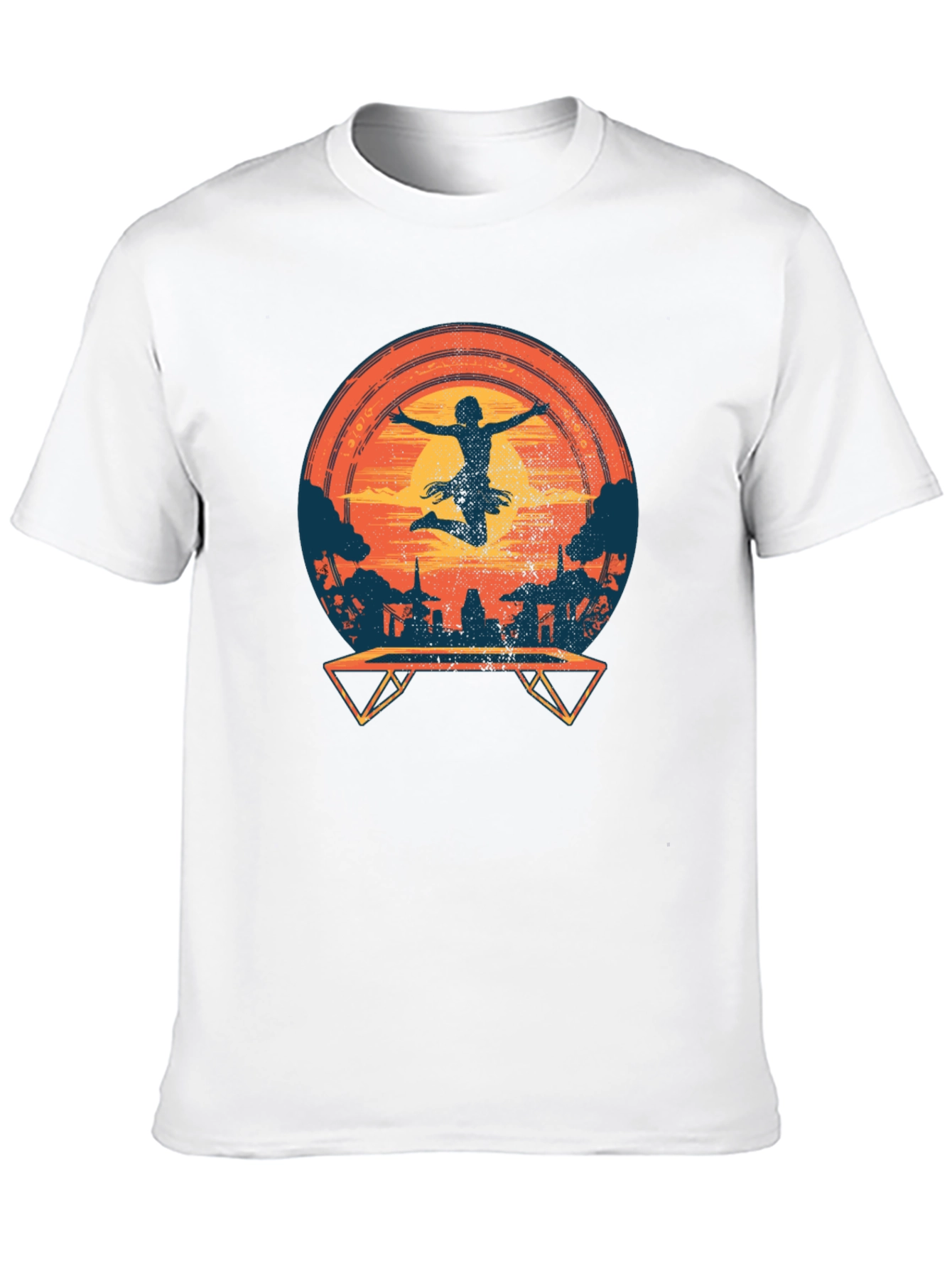 Silhouette Trampoline Sunset Graphic Tee