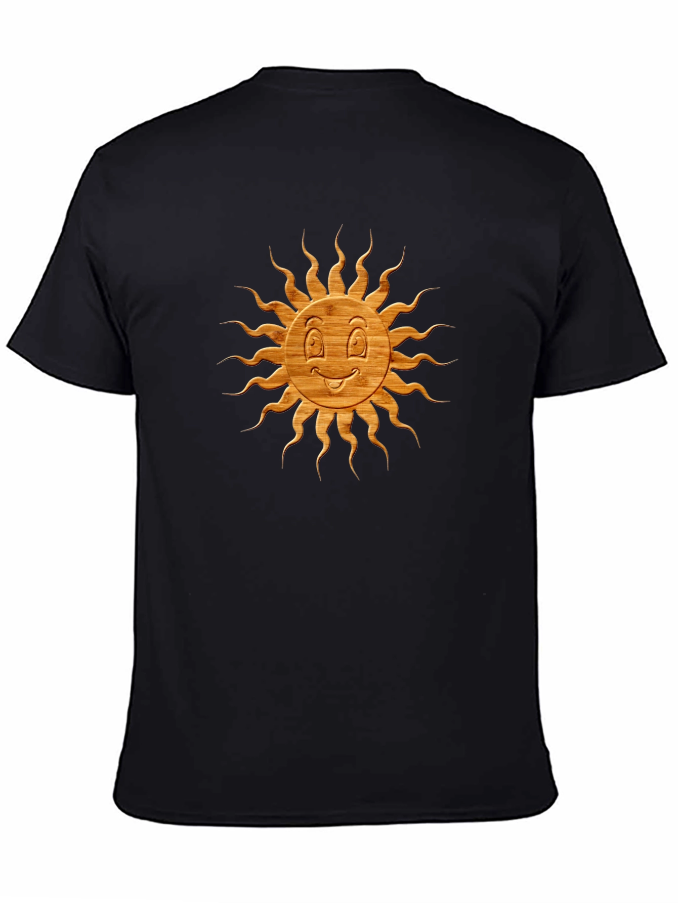 Smiling Sun Graphic Tee - Black Cotton Blend