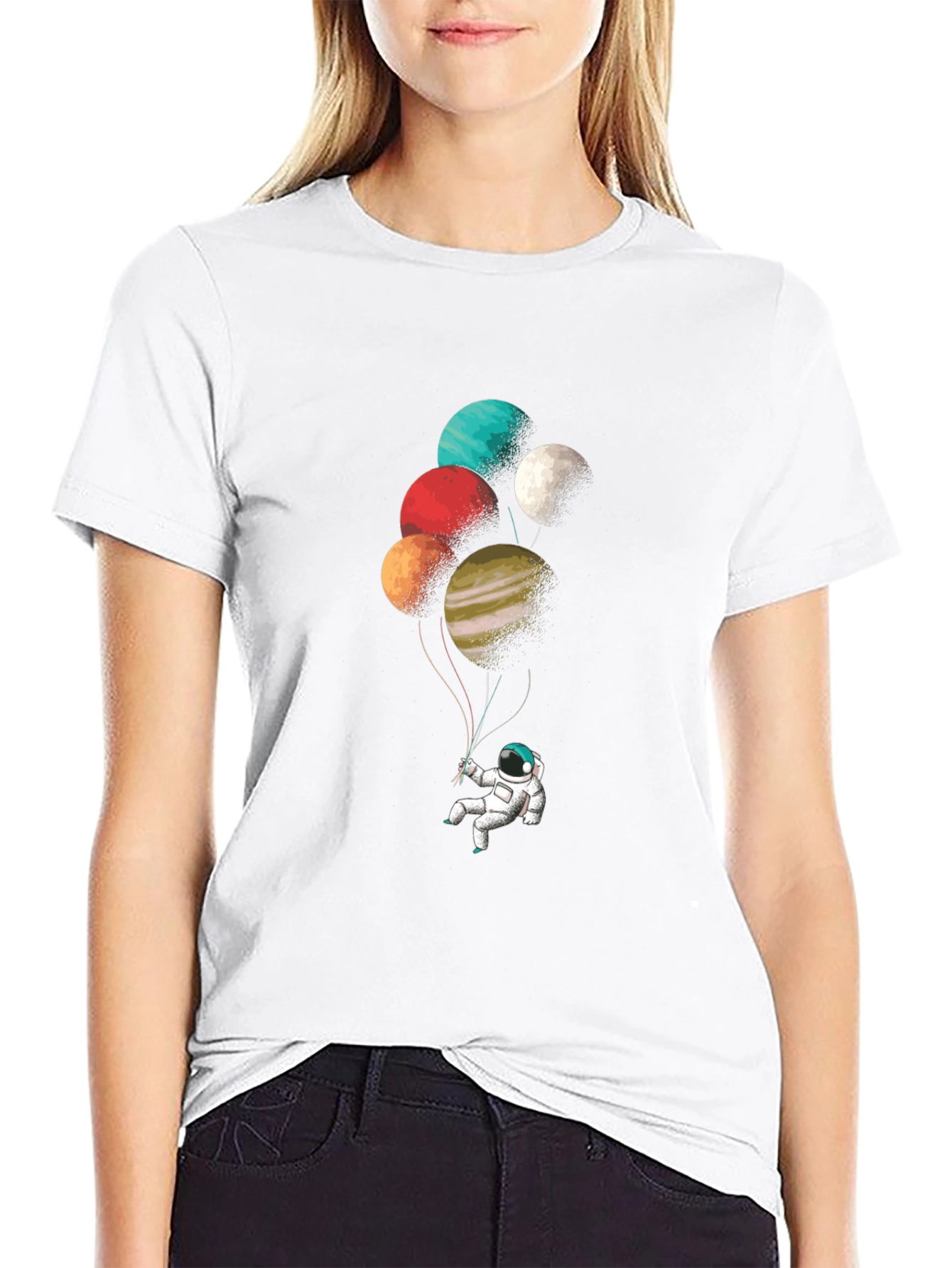 Astronaut Planet Balloon Graphic Tee