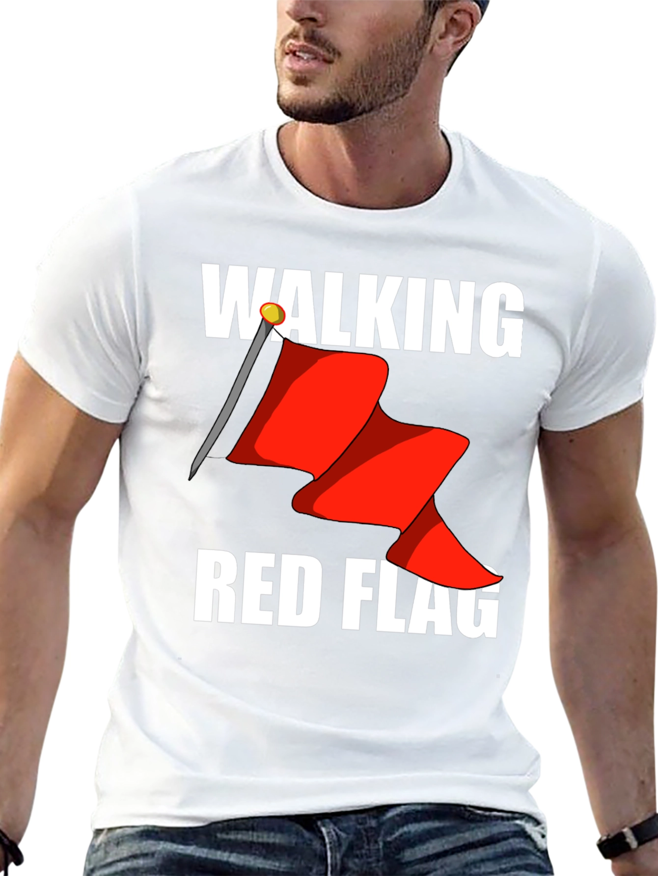Walking Red Flag Graphic T-Shirt