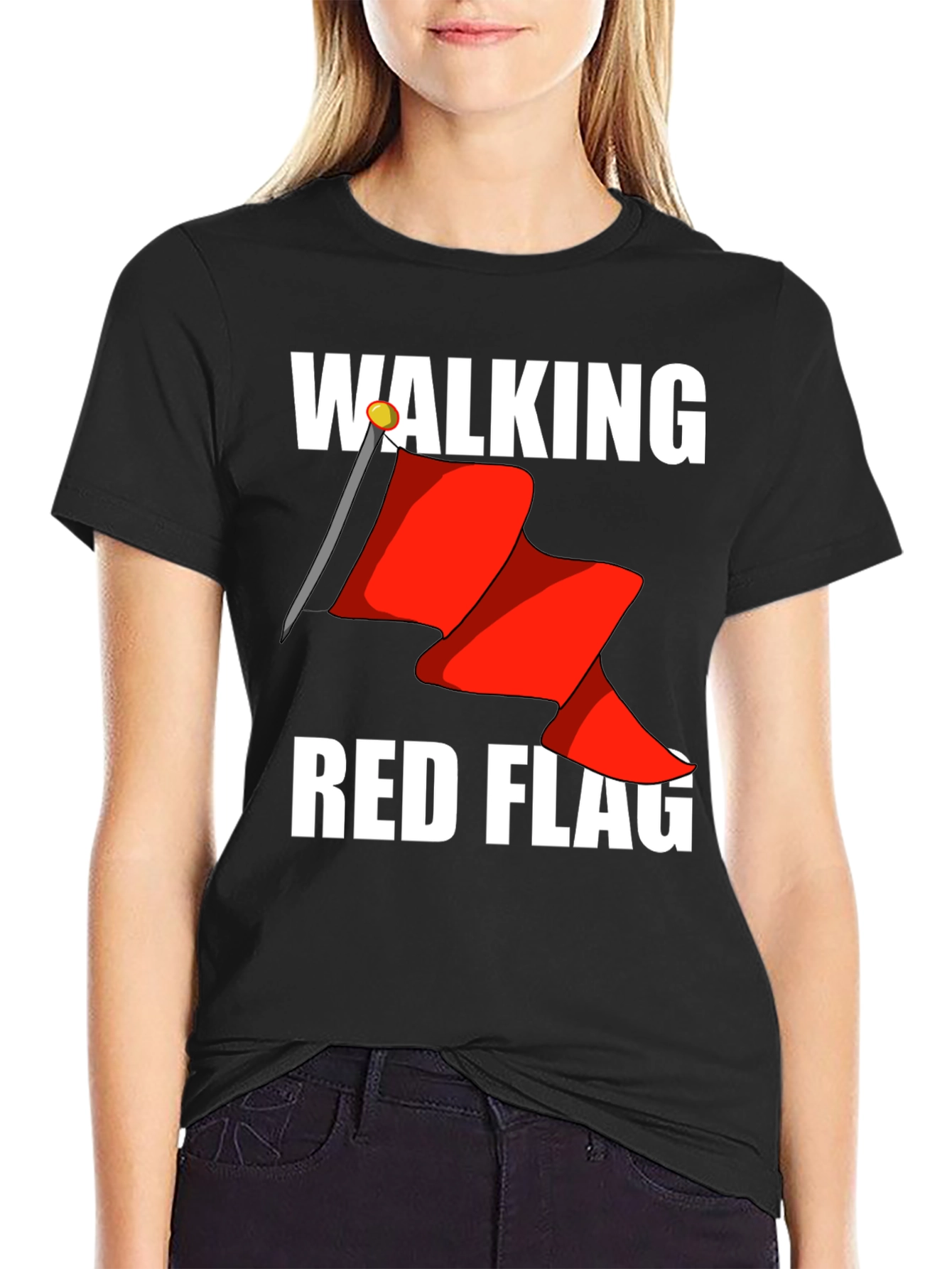 Walking Red Flag Graphic T-Shirt