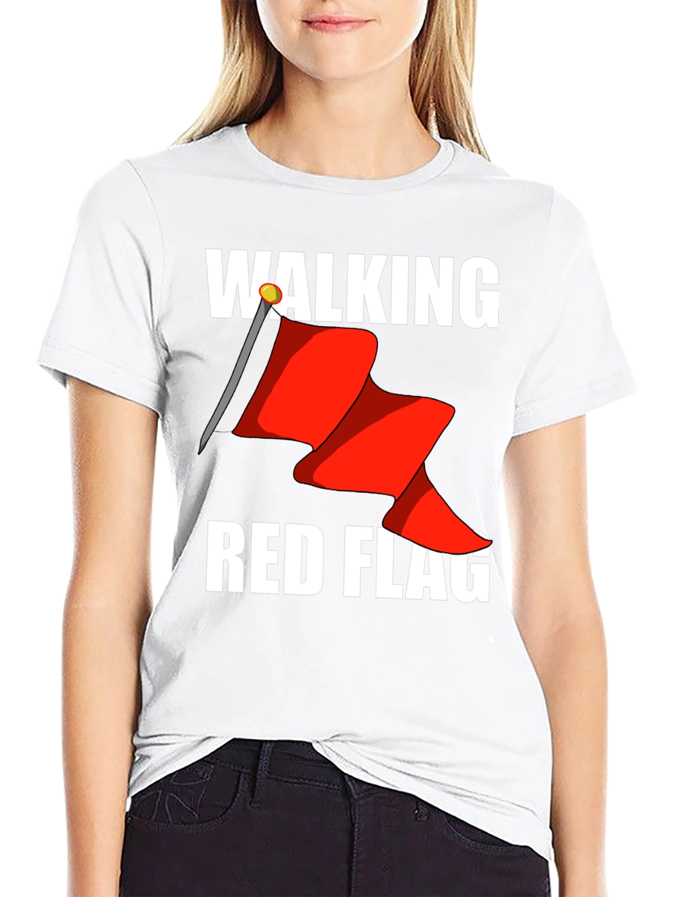 Walking Red Flag Graphic T-Shirt