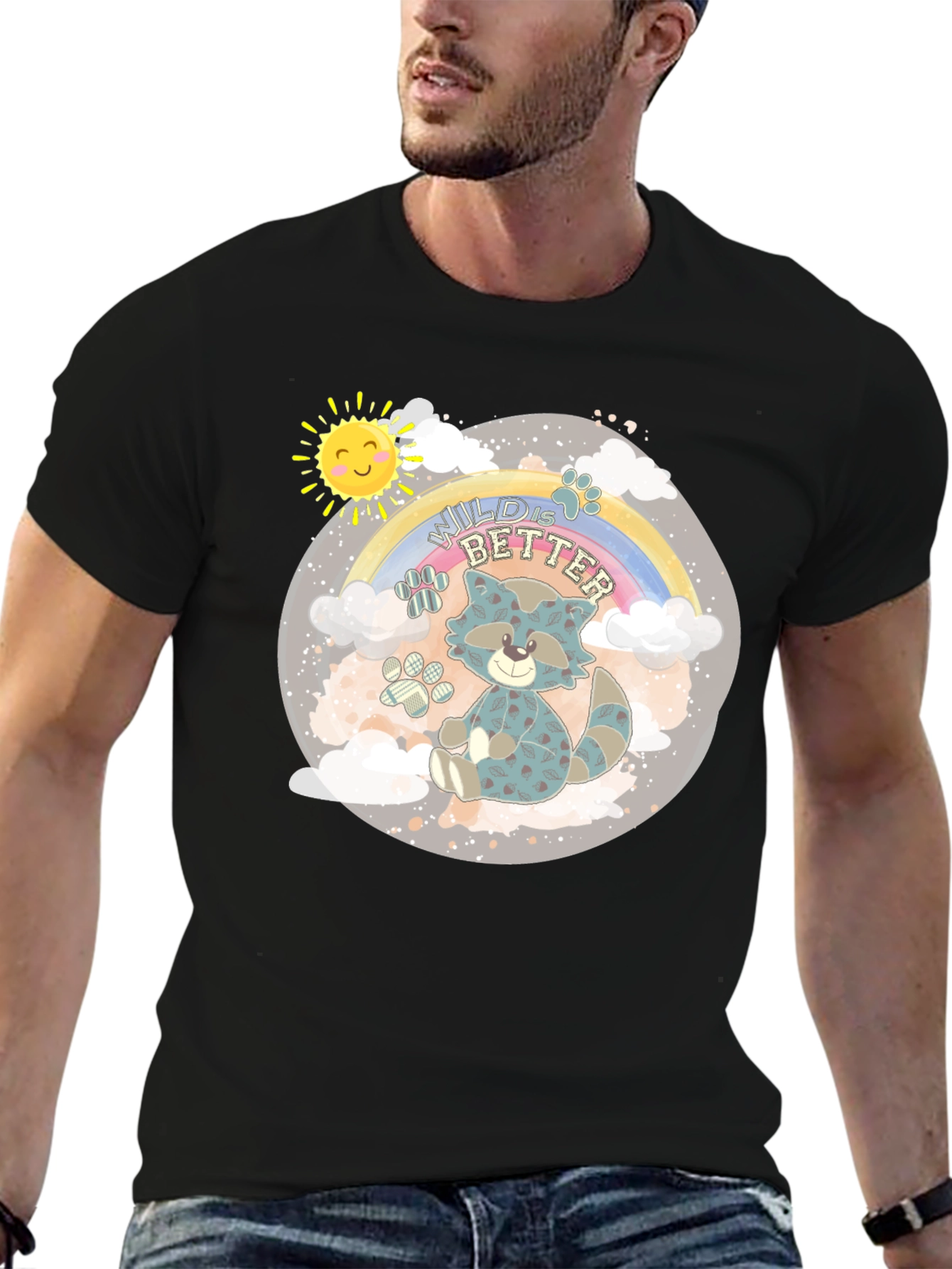 Wild is Better Raccoon Graphic T-Shirt