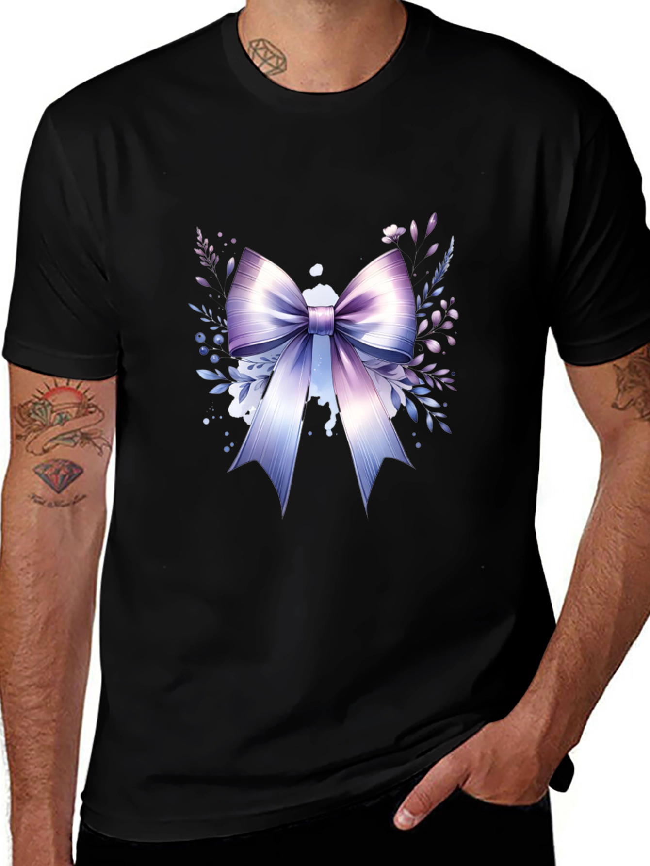 Elegant Bow Graphic T-Shirt - Stylish Casual Wear