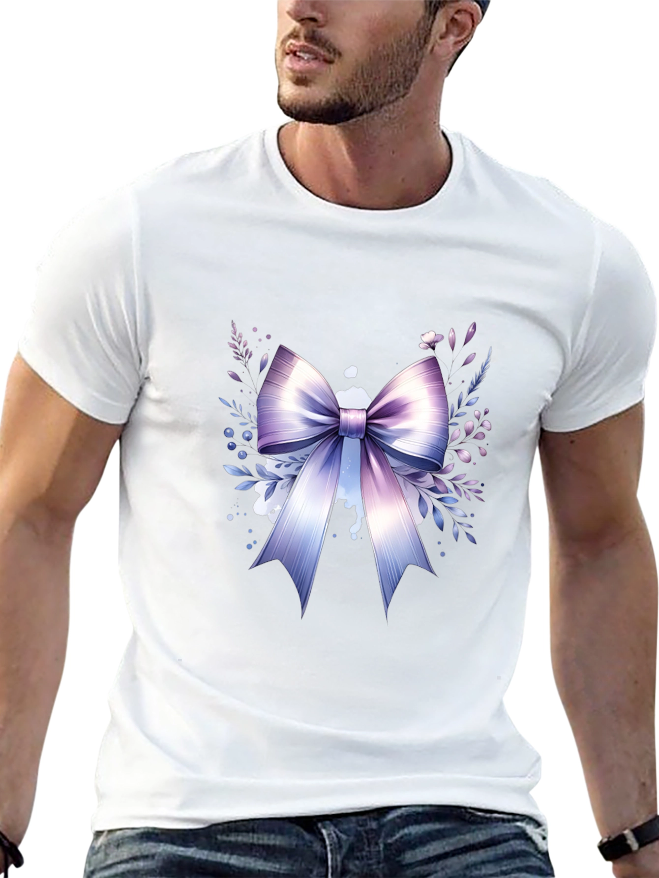 Elegant Bow Graphic T-Shirt - Stylish Casual Wear