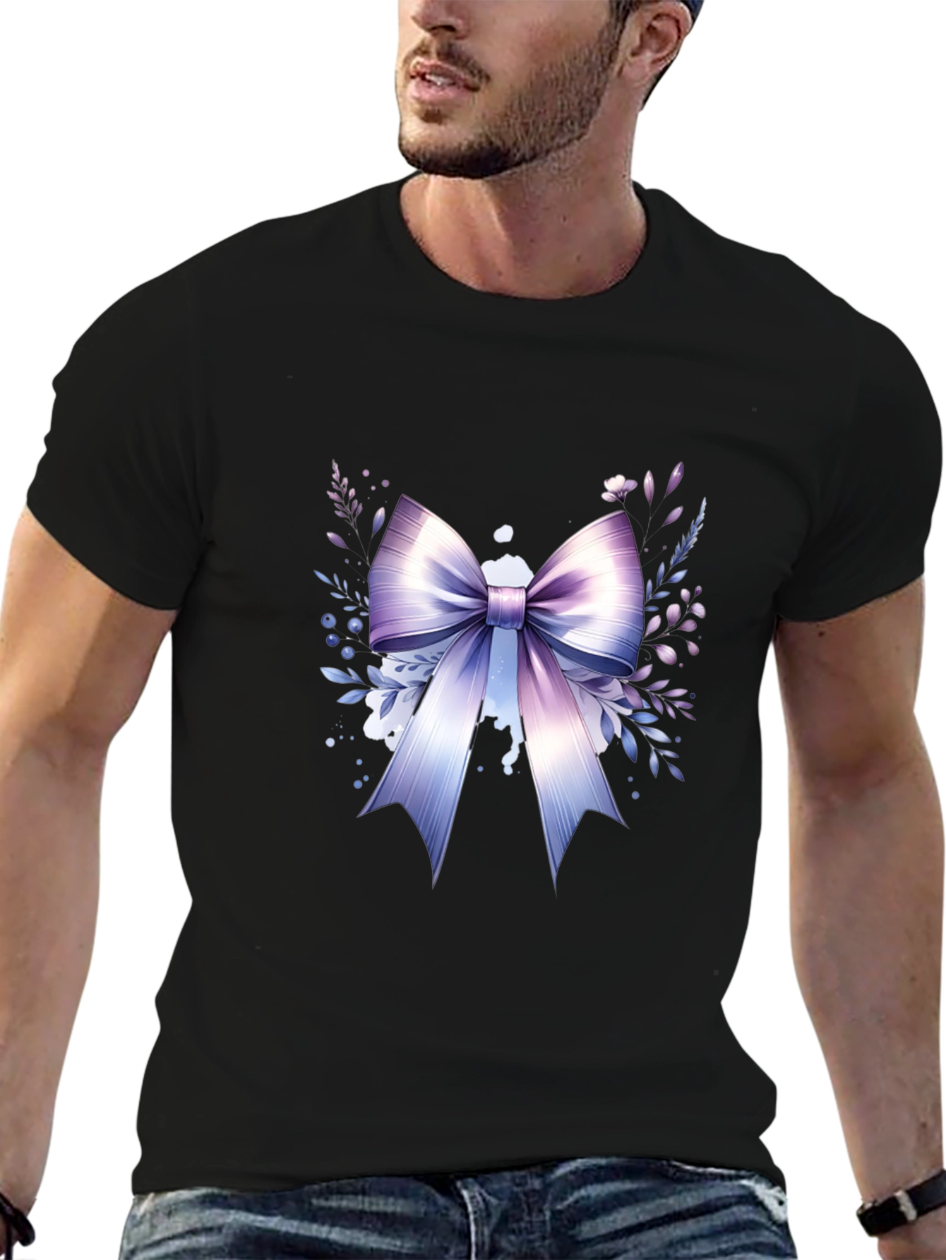 Elegant Bow Graphic T-Shirt - Stylish Casual Wear