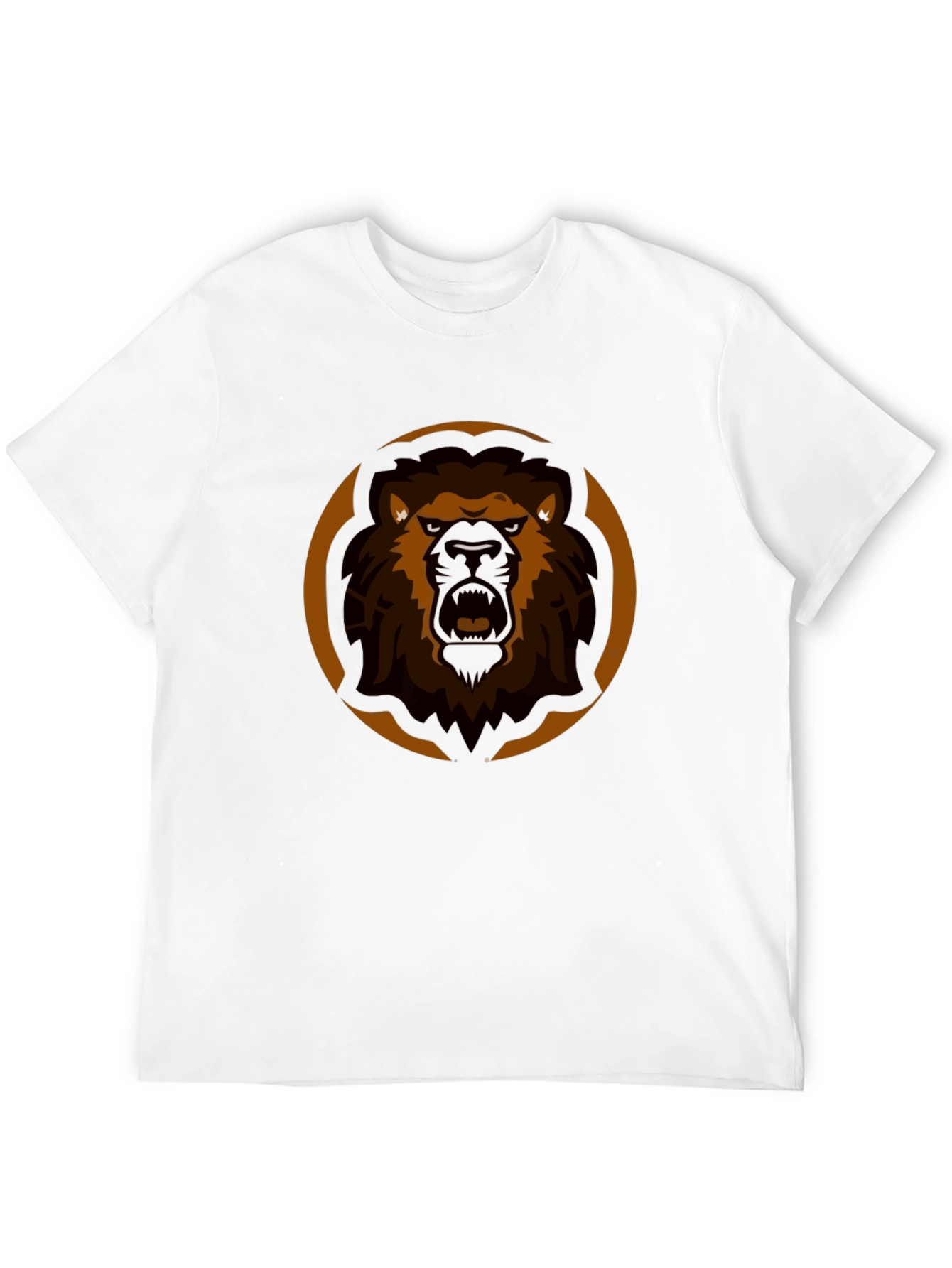 Lion Graphic Tee - Black Cotton Blend T-Shirt