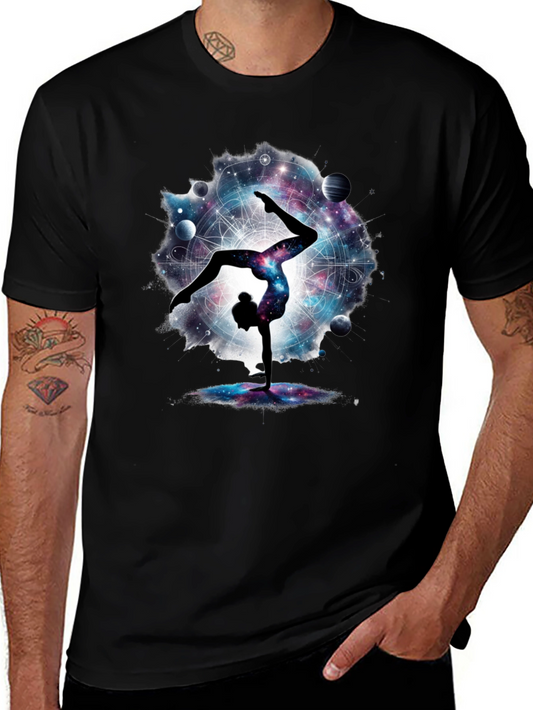 Cosmic Yoga Handstand T-Shirt - Black