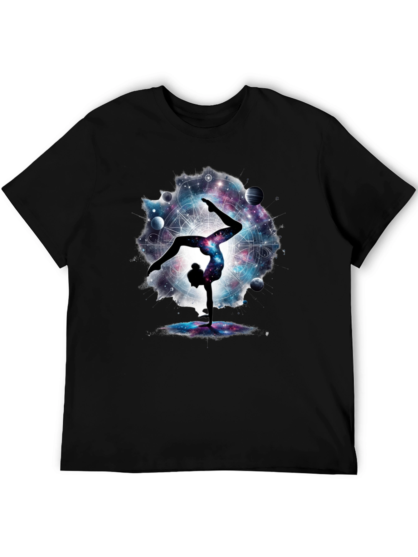 Cosmic Yoga Handstand T-Shirt - Black